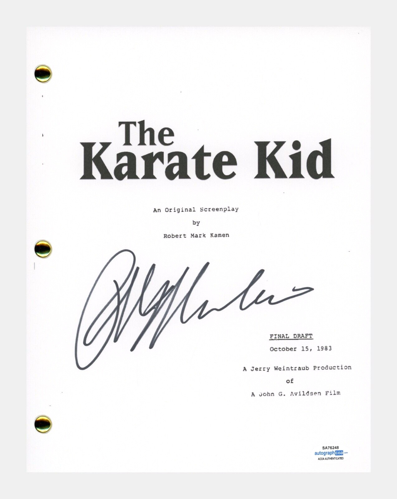 Karate Script Ralph Macchio THE KARATE KID Signed Autographed Movie Script Screenplay ...