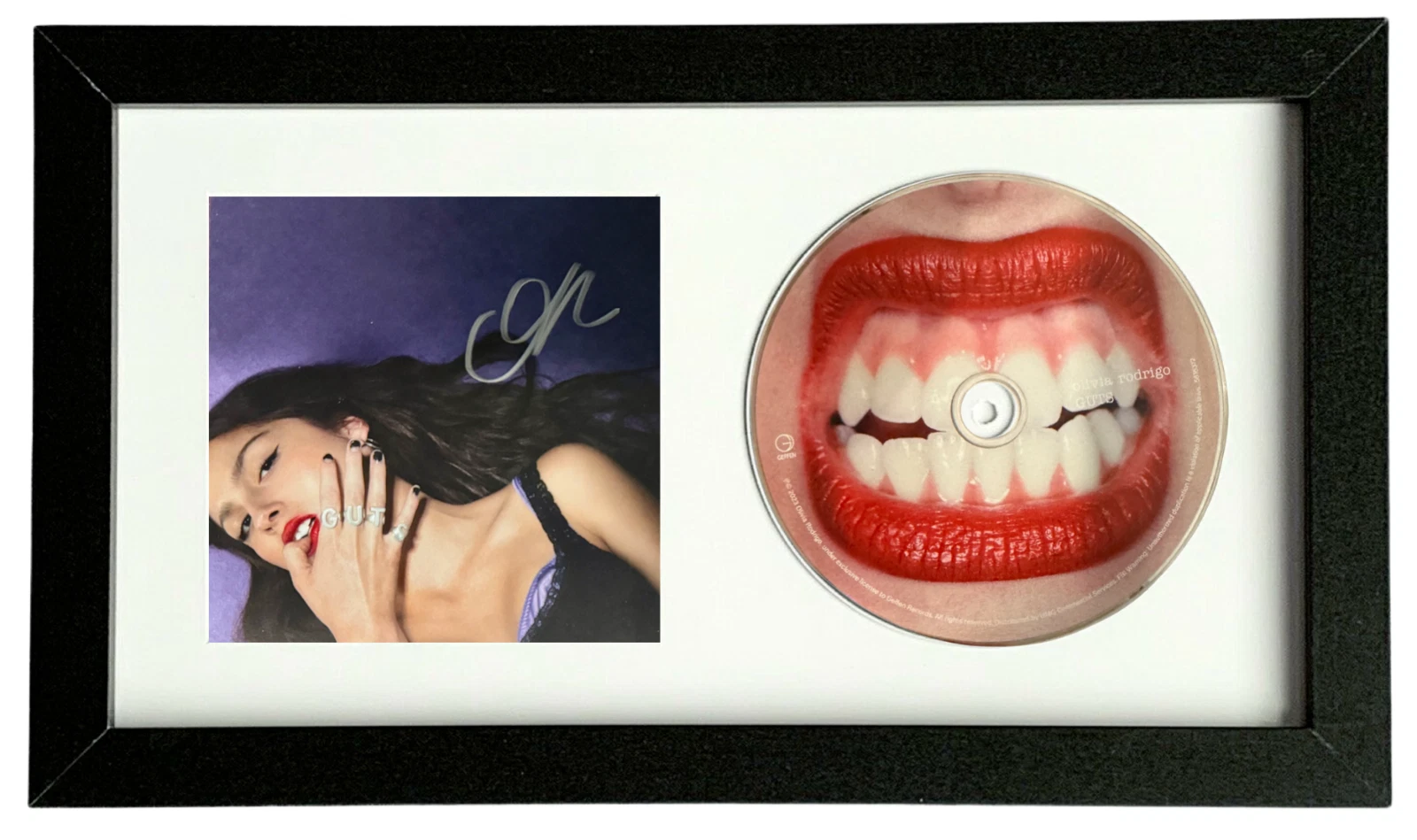 Olivia Rodrigo Guts Signed Autograph CD Framed Matted Display COA