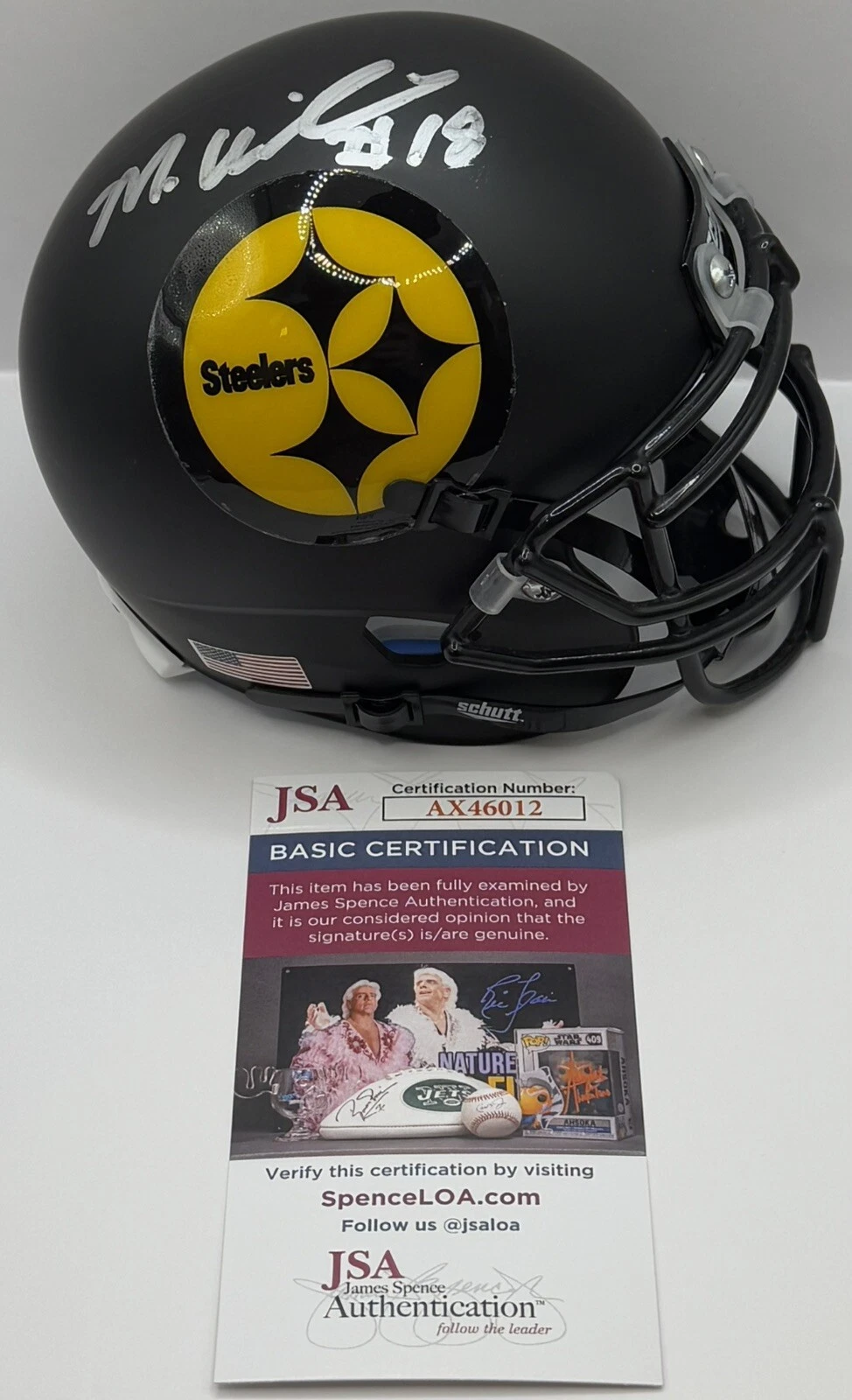 Mike Williams Signed Autographed Pittsburgh Steelers Mini Helmet JSA COA