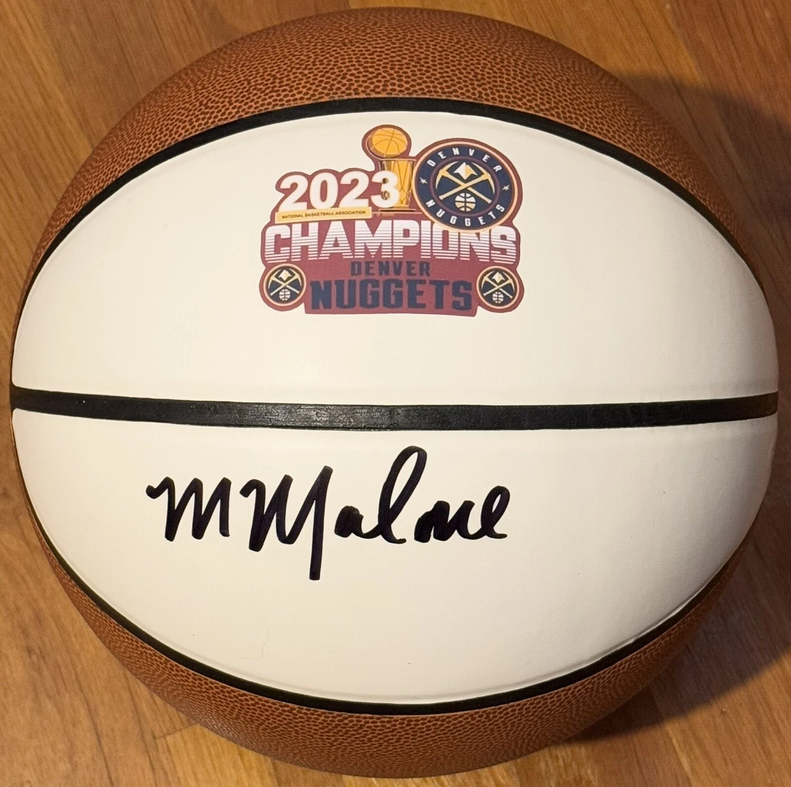 Michael Malone Signed Auto Denver Nuggets 2023 NBA Champs Logo Basketball JSA