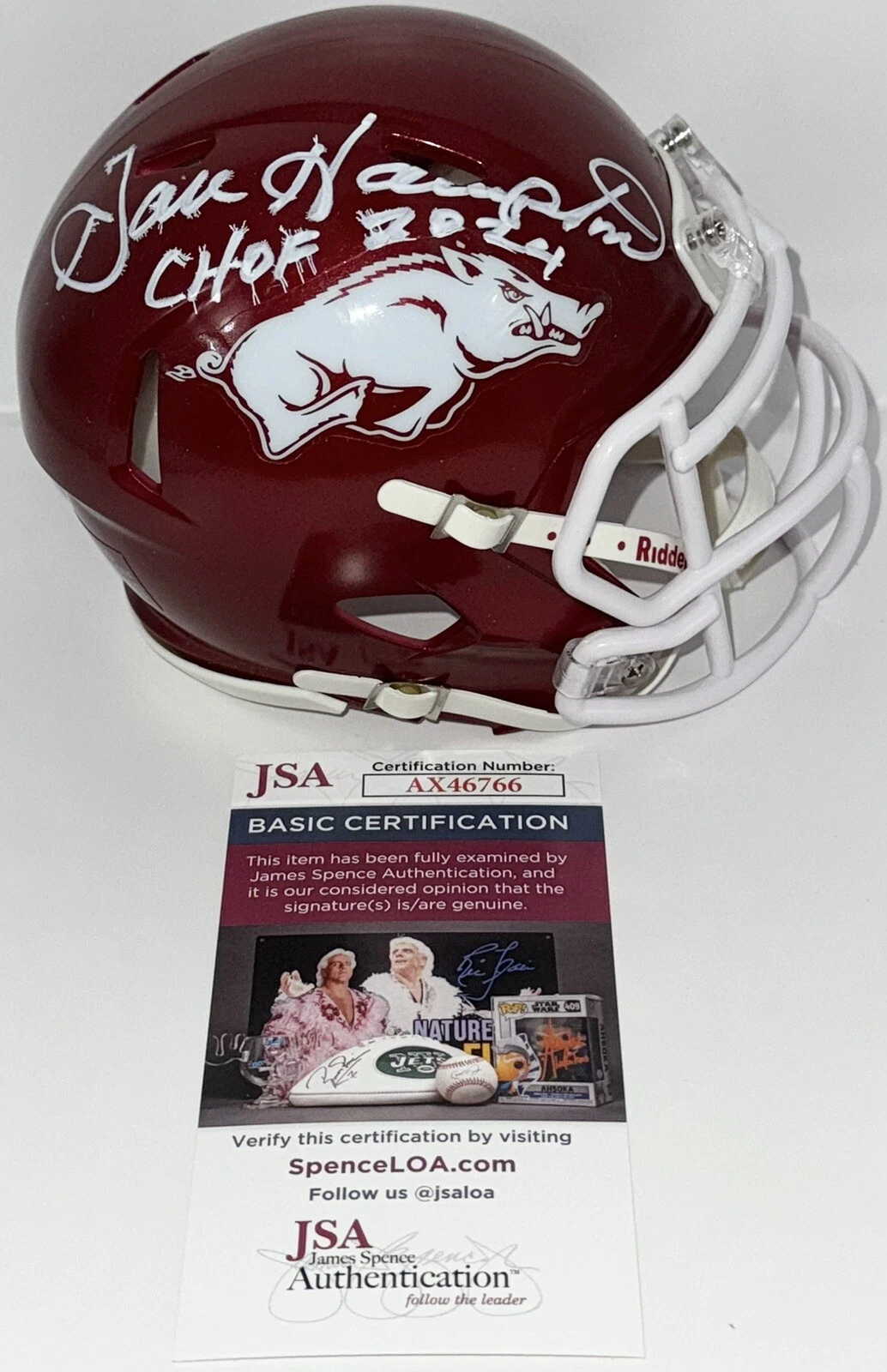 Dan Hampton Signed Autographed Arkansas Razorbacks Mini Helmet JSA COA