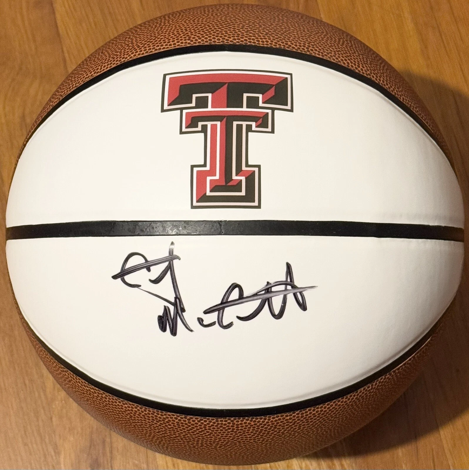 Grant McCasland Signed Autographed Texas Tech Red Raiders Logo Basketball JSA