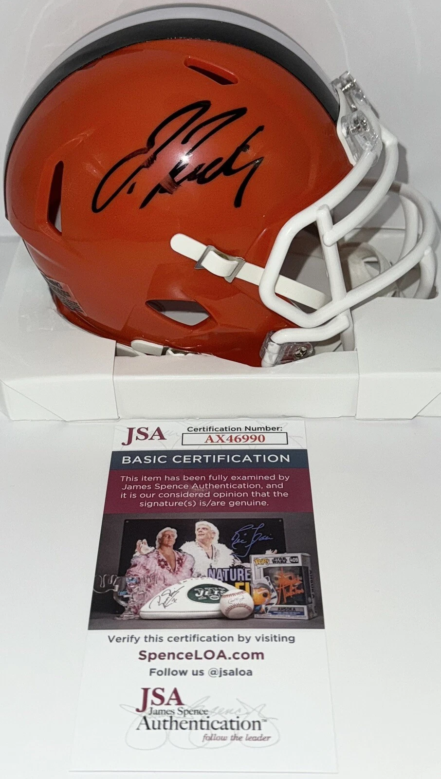 Jerry Jeudy Signed Autographed Cleveland Browns Mini Helmet JSA COA