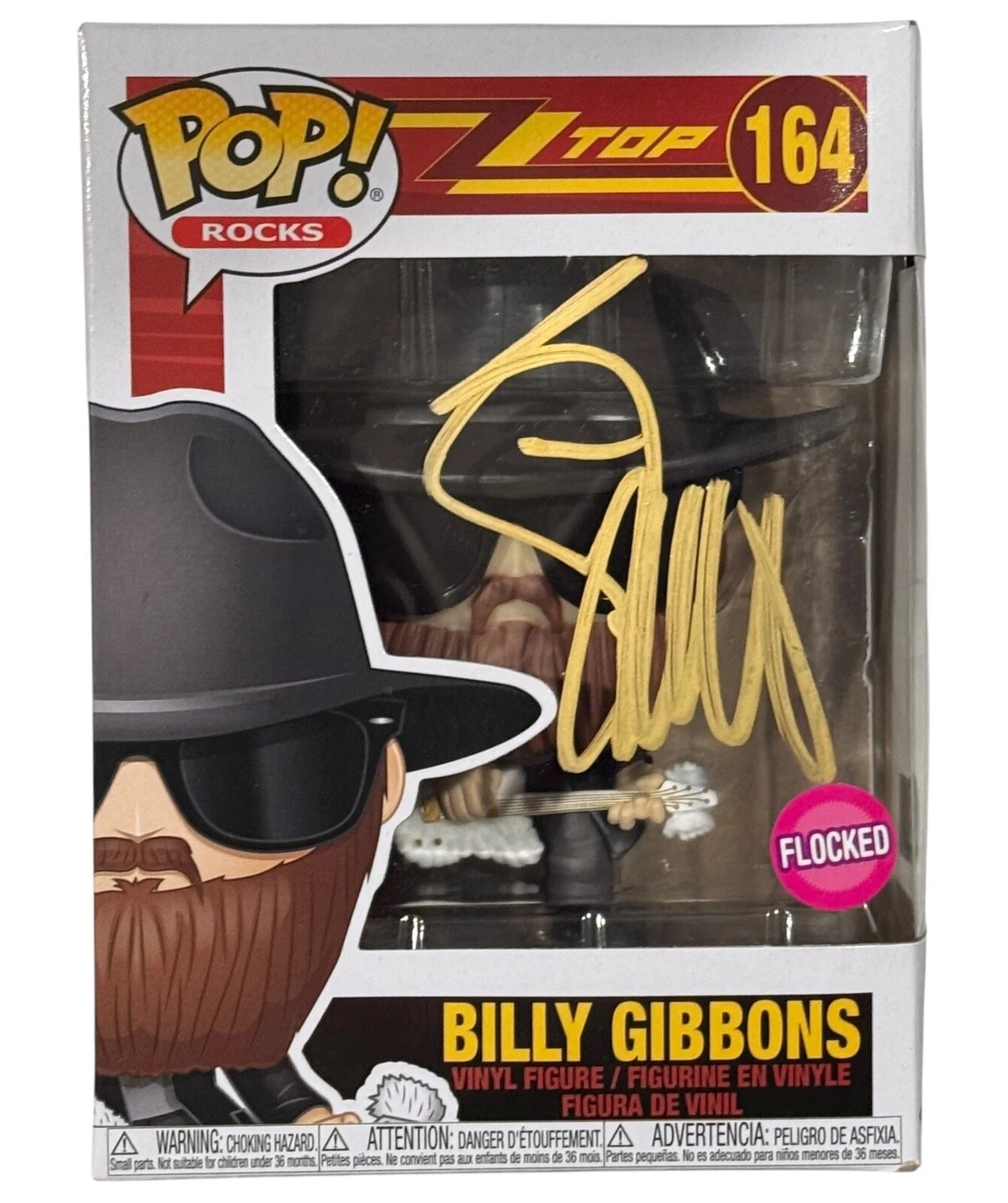 Billy Gibbons ZZ TOP Signed Funko Pop Rocks 164 Autograph Figure Beckett BAS COA