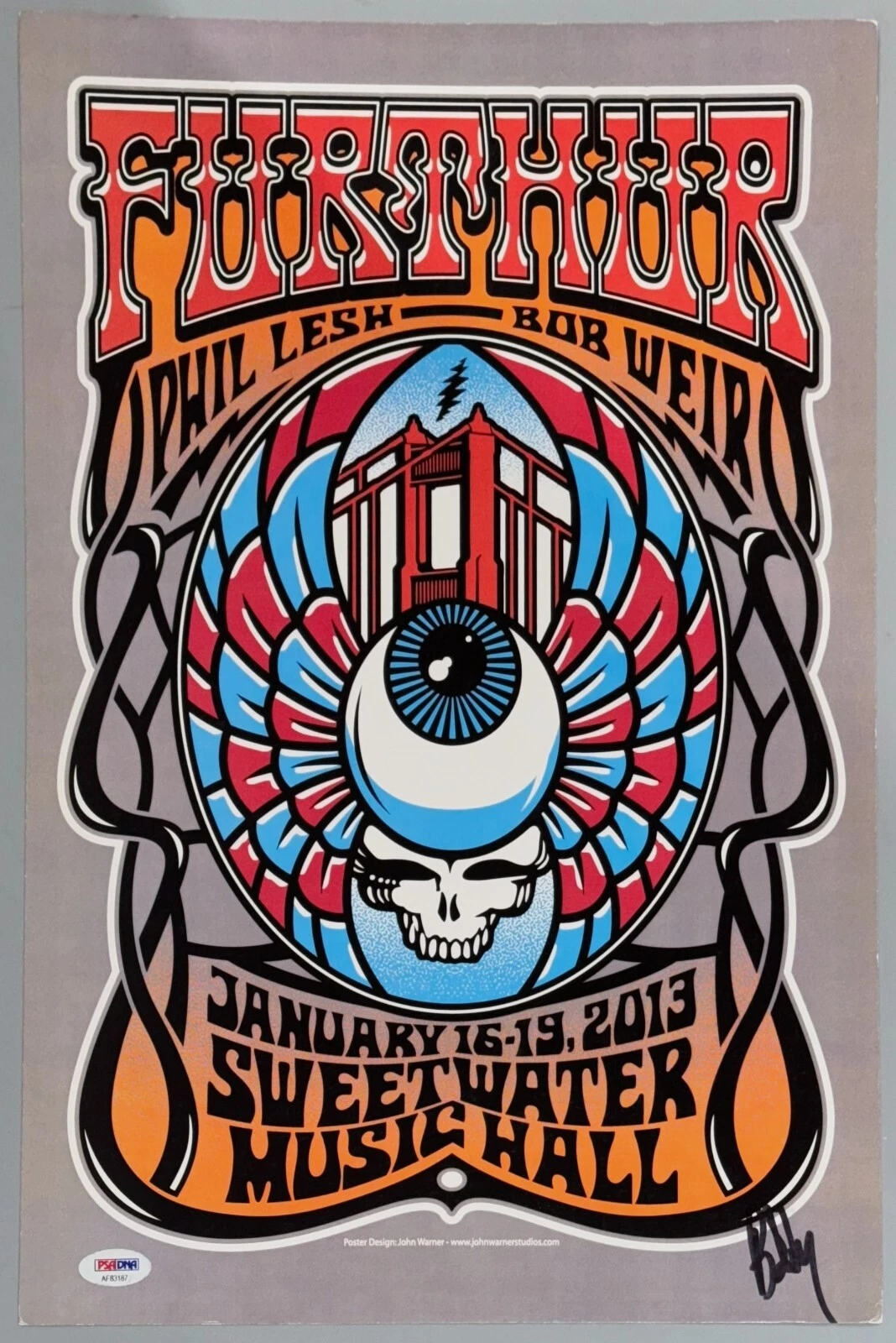 Grateful Dead Bob Weir Signed Further Concert Poster 12x18 Autograph PSA/DNA COA