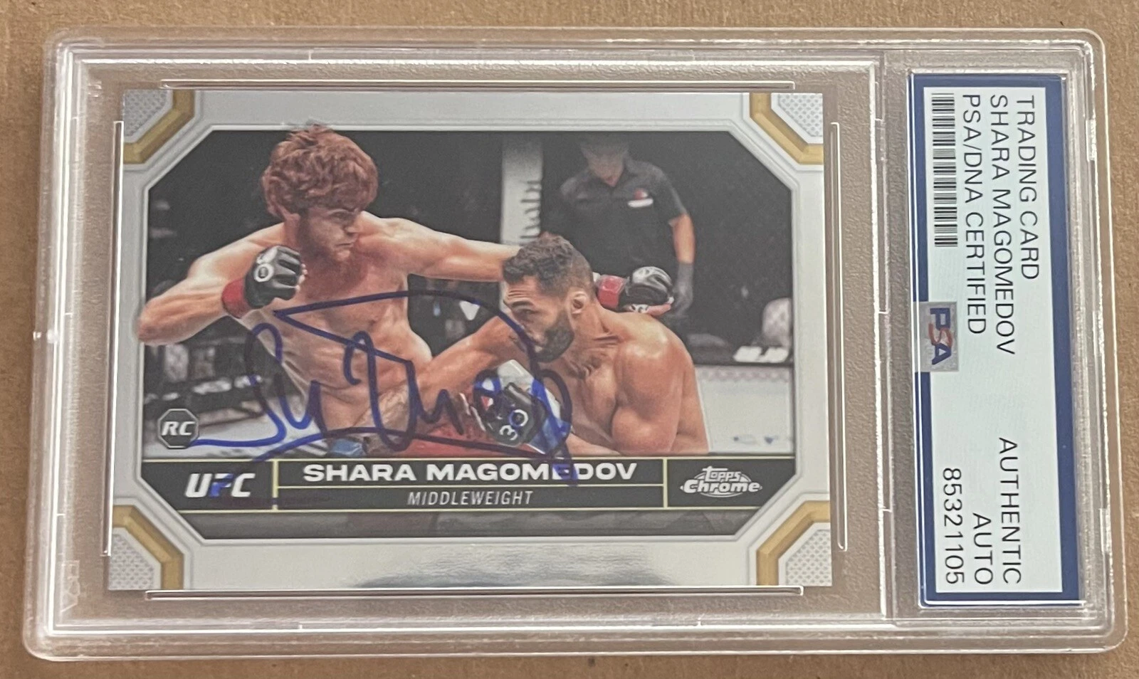 Sharaputdin Shara Bullet Magomedov Signed 2024 Topps Chrome Rookie Card PSA/DNA