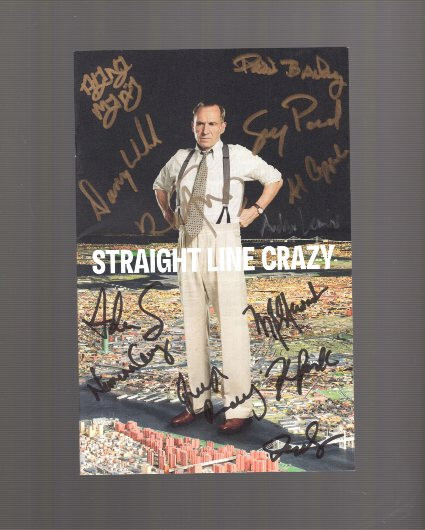 STRAIGHT LINE CRAZY HAND SIGNED NYC PLAYBILL+COA     RARE     CAST+RALPH FIENNES