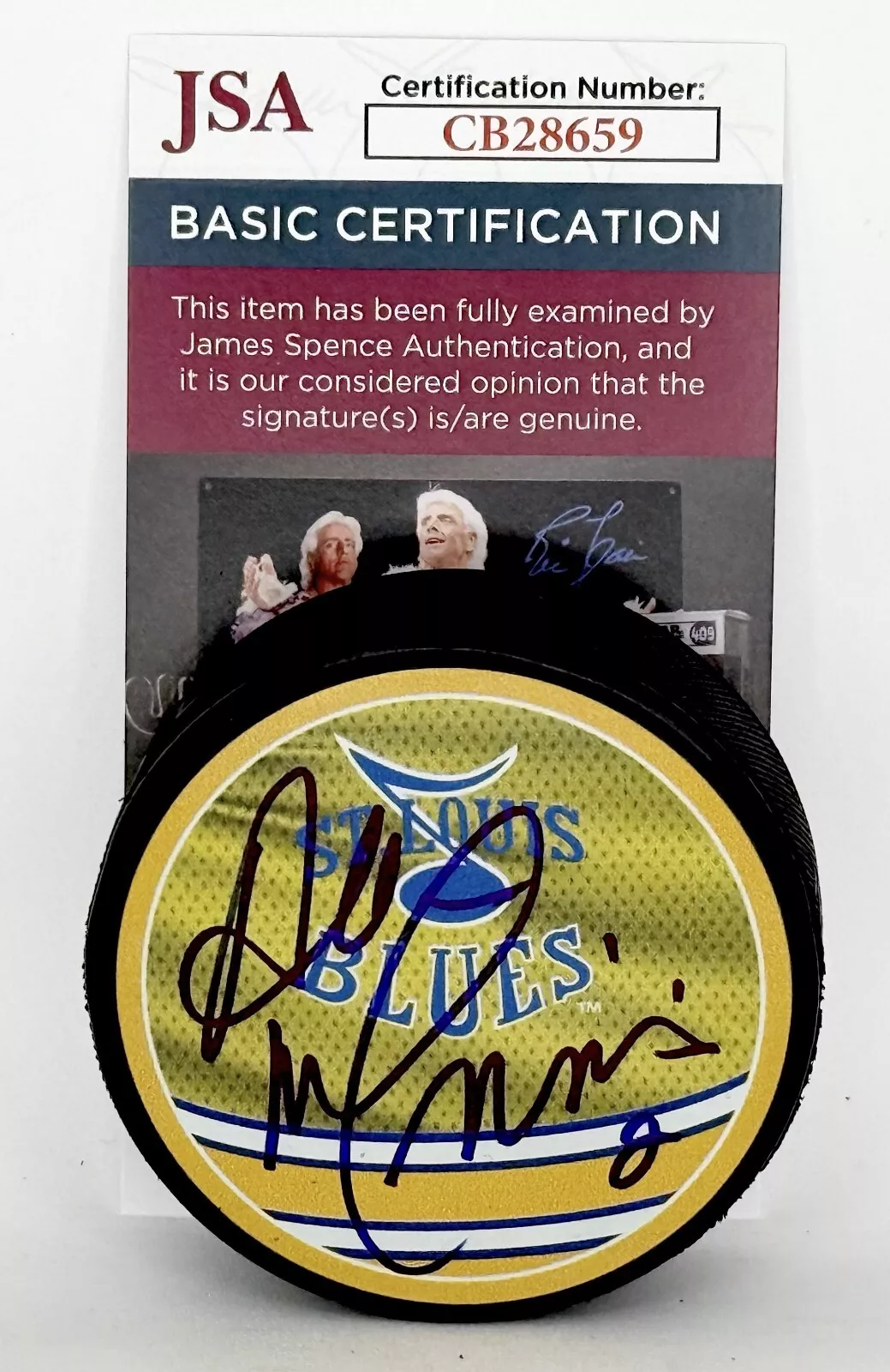 Al MacInnis signed St. Louis Blues Reverse Retro Puck autographed #3 JSA