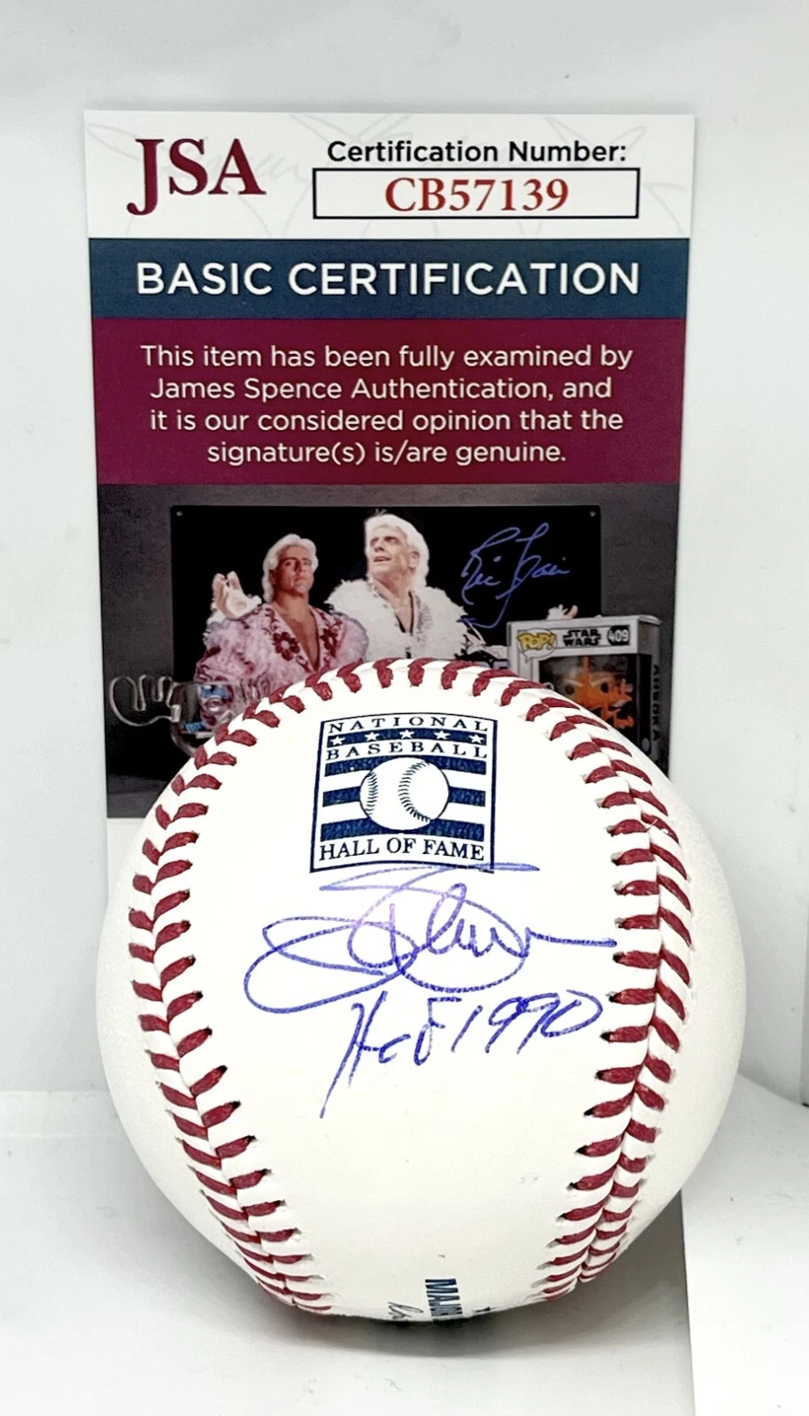 Jim Palmer Baltimore Orioles signed HOF Logo Baseball Ball W HOF Inscription JSA