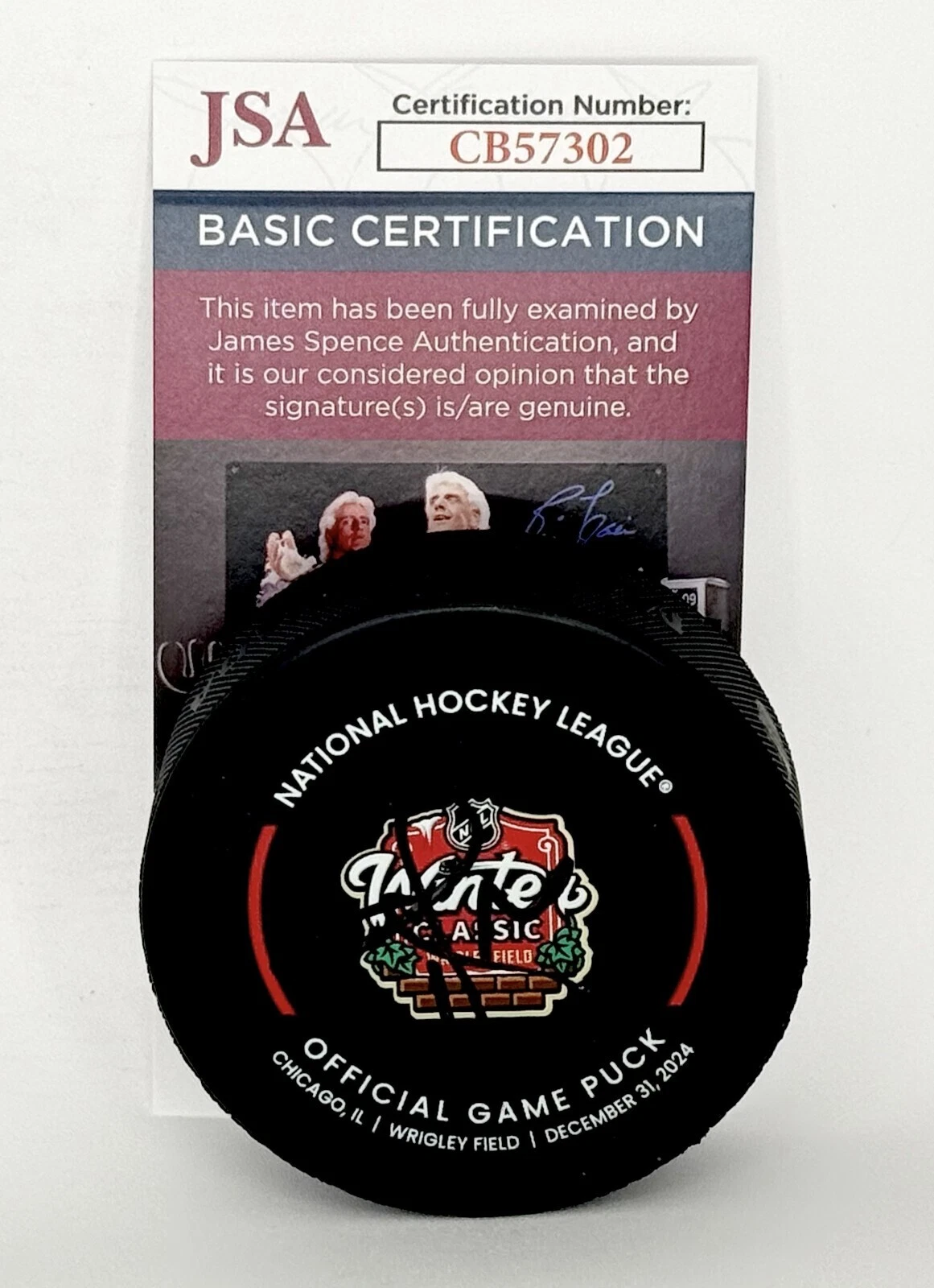 Jon Hamm Mad Men St. Louis Blues signed 2024 Winter Classic Game Puck JSA