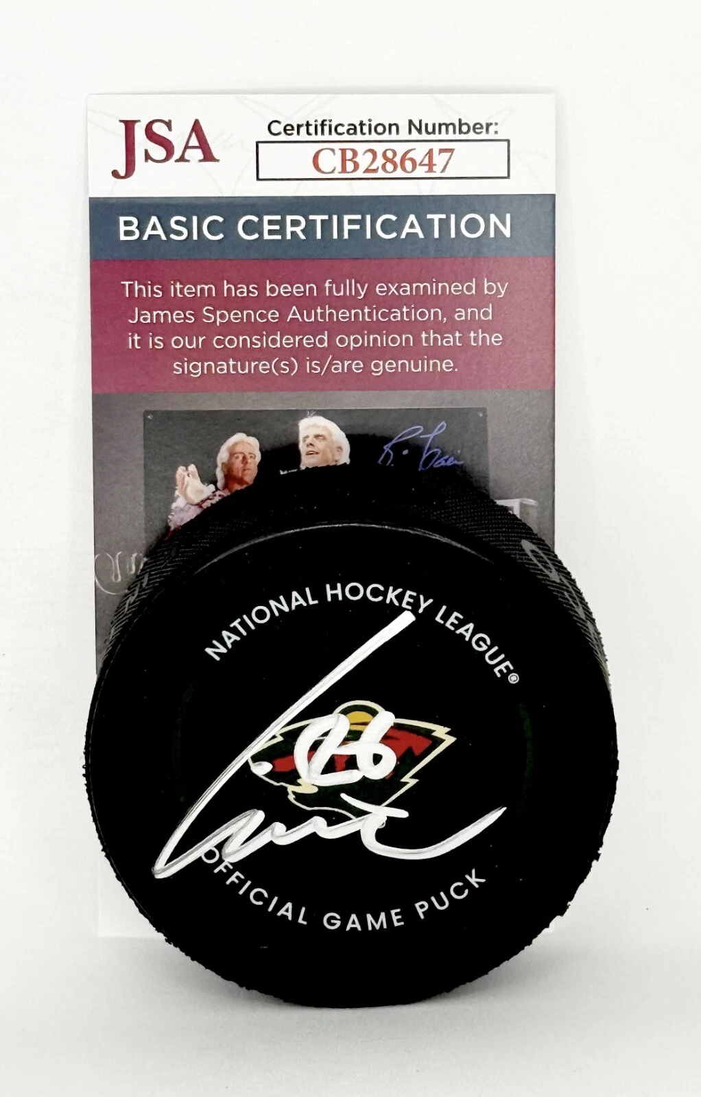 Liam Ohgren signed Minnesota Wild Official Game Puck autographed JSA
