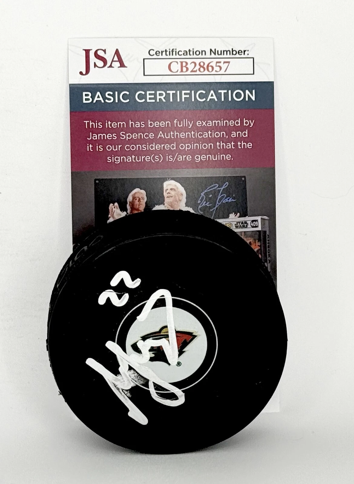 Marat Khusnutdinov signed Minnesota Wild Logo Puck autographed JSA