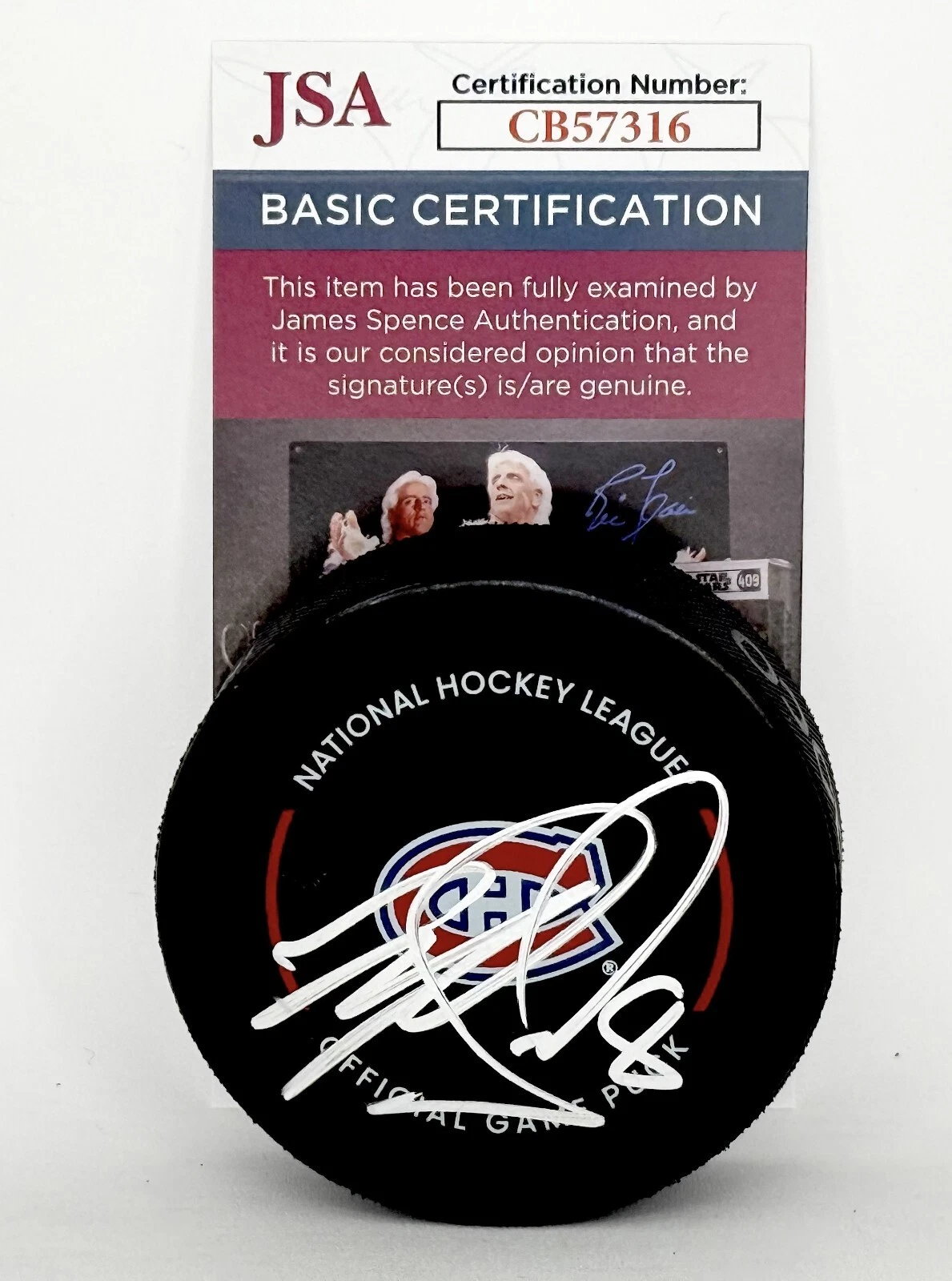 Mike Matheson signed Montreal Canadiens Official Game Puck autographed JSA