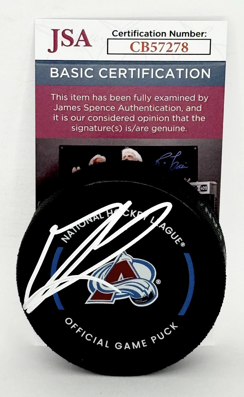 Mikko Rantanen signed Colorado Avalanche Official Game Puck autographed JSA