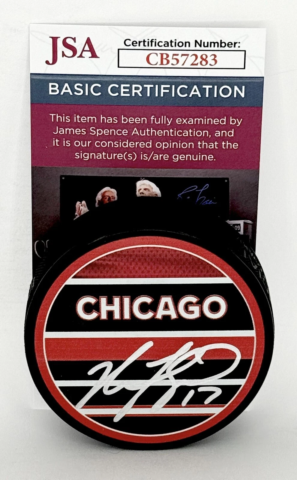 Nick Foligno signed Chicago Blackhawks Reverse Retro Puck autographed JSA