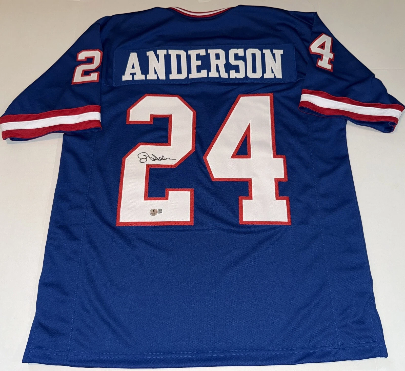 Ottis Anderson New York Giants signed Custom jersey Beckett Witnessed