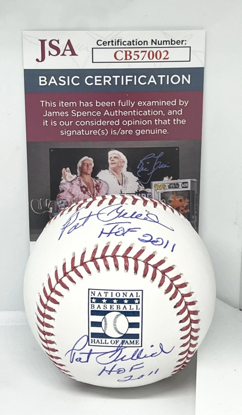 Pat Gillick Blue Jays Phillies signed HOF Logo Baseball Ball signed Twice JSA