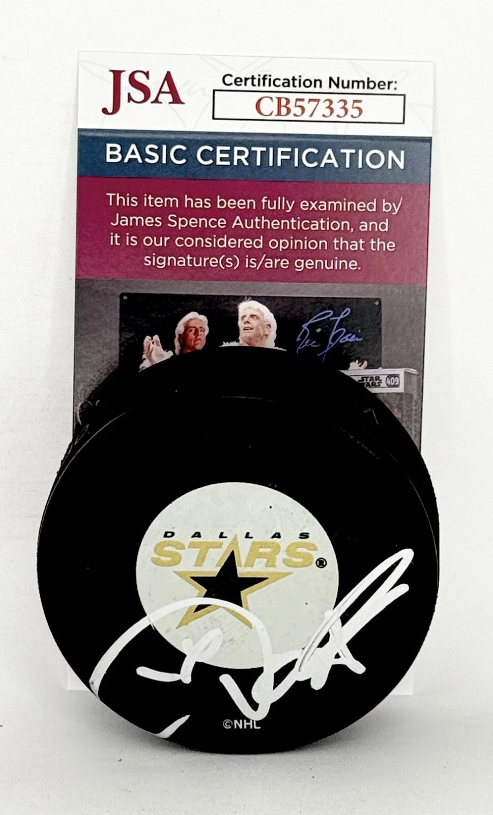 Pat Verbeek signed Dallas Stars Logo Puck autographed JSA