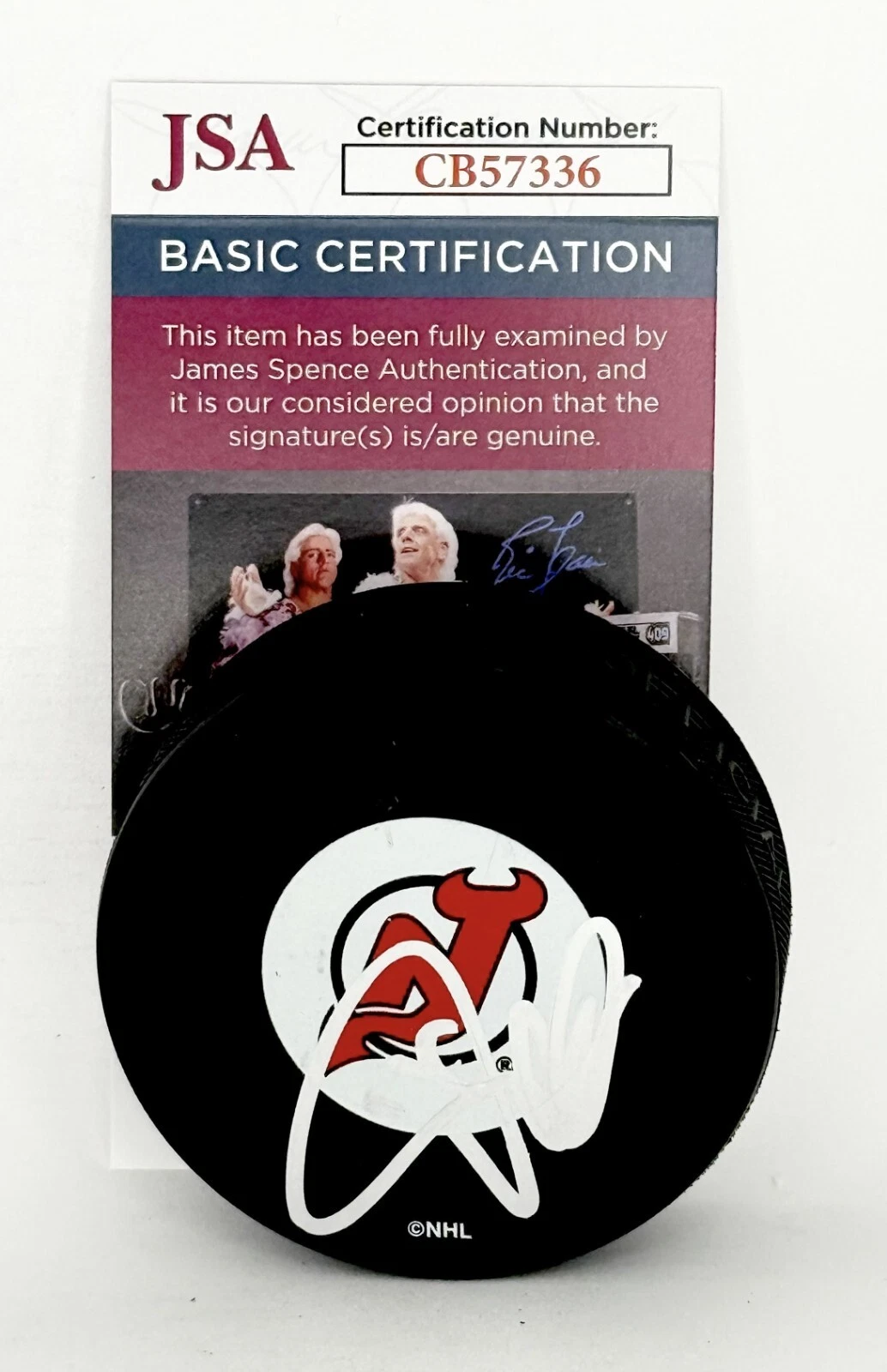 Pat Verbeek signed New Jersey Devils Logo Puck autographed JSA
