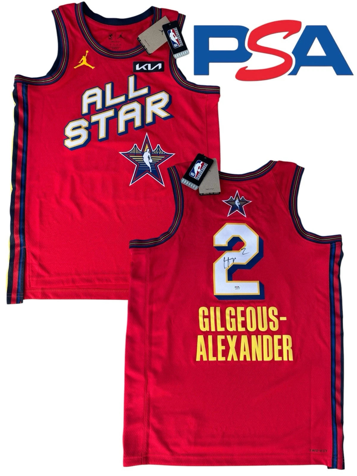Shai Gilgeous-Alexander Signed Authentic Nike 2025 NBA ALL STAR GAME JERSEY PSA