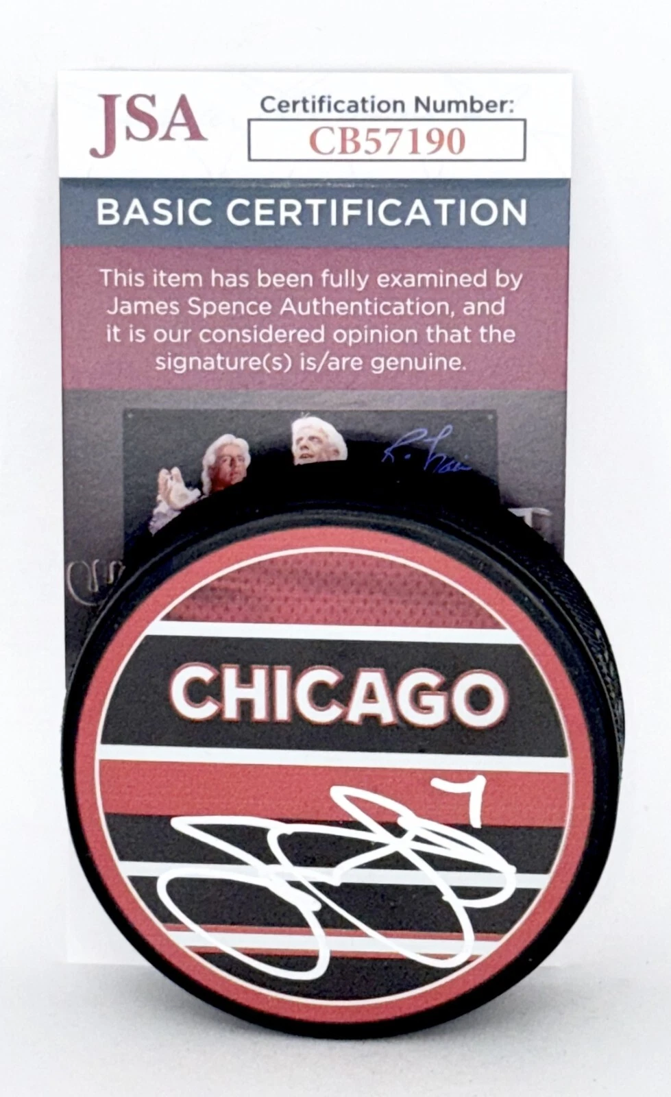 Seth Jones signed Chicago Blackhawks Reverse Retro Puck autographed JSA COA