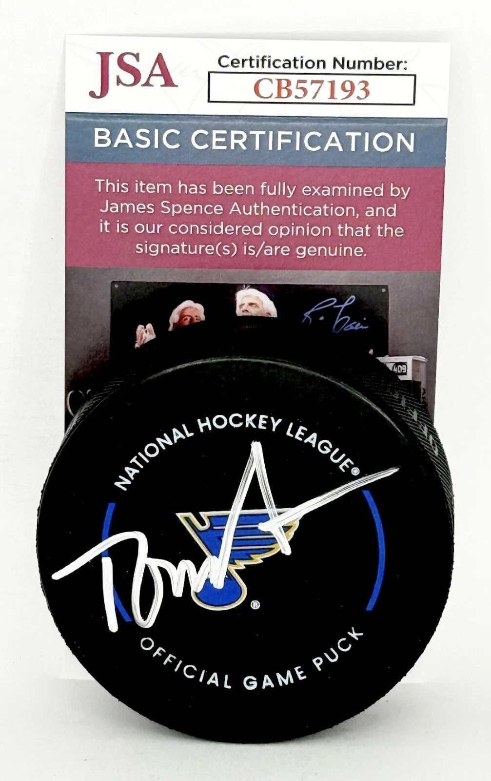 Tom Stillman Owner signed St. Louis Blues Official Game Puck autographed JSA