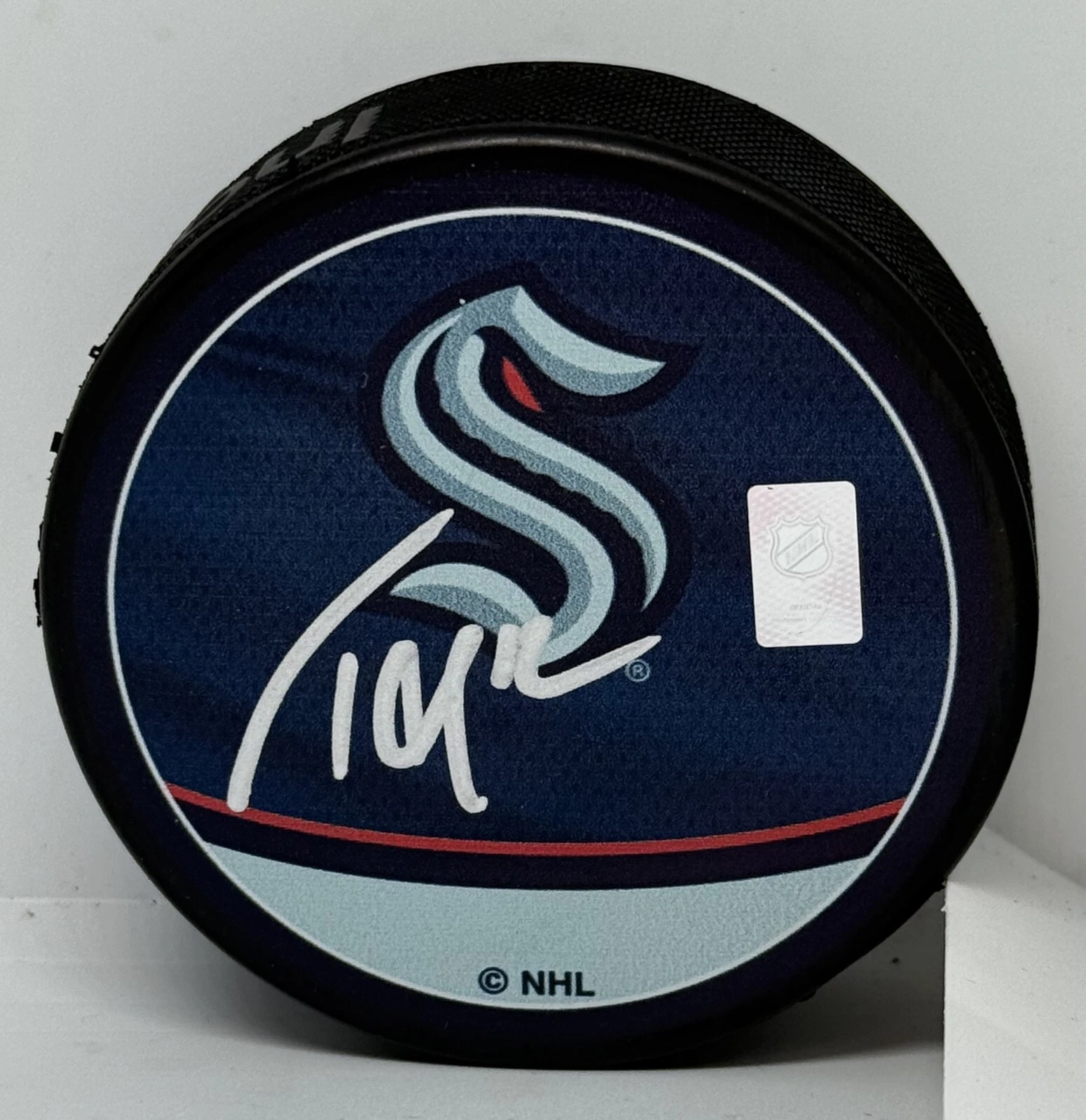 Tye Kartye signed Seattle Kraken Reverse Retro Puck autographed