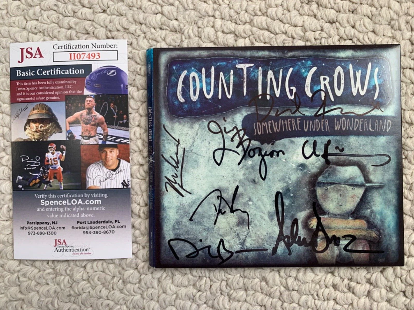 COUNTING CROWS HAND SIGNED WONDERLAND CD    ALL 6 SIGNED    ADAM DURITZ      JSA