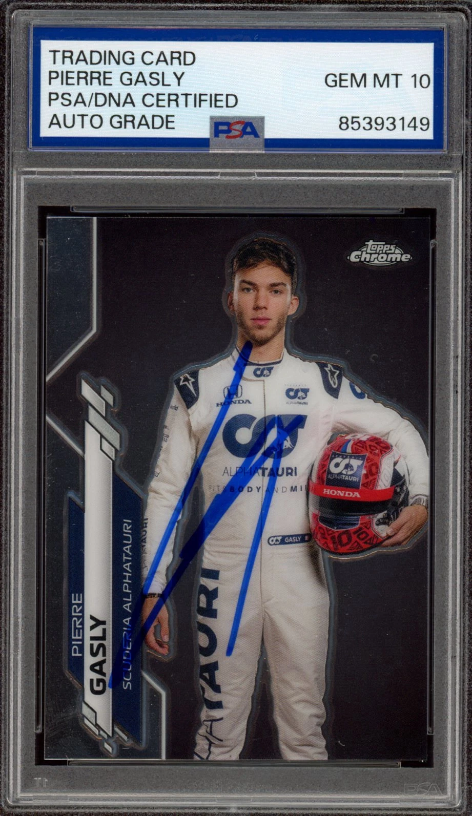 2020 Topps Chrome F1 #11 Pierre Gasly Signed Rookie Card Psa GEM MINT 10 AUTO RC