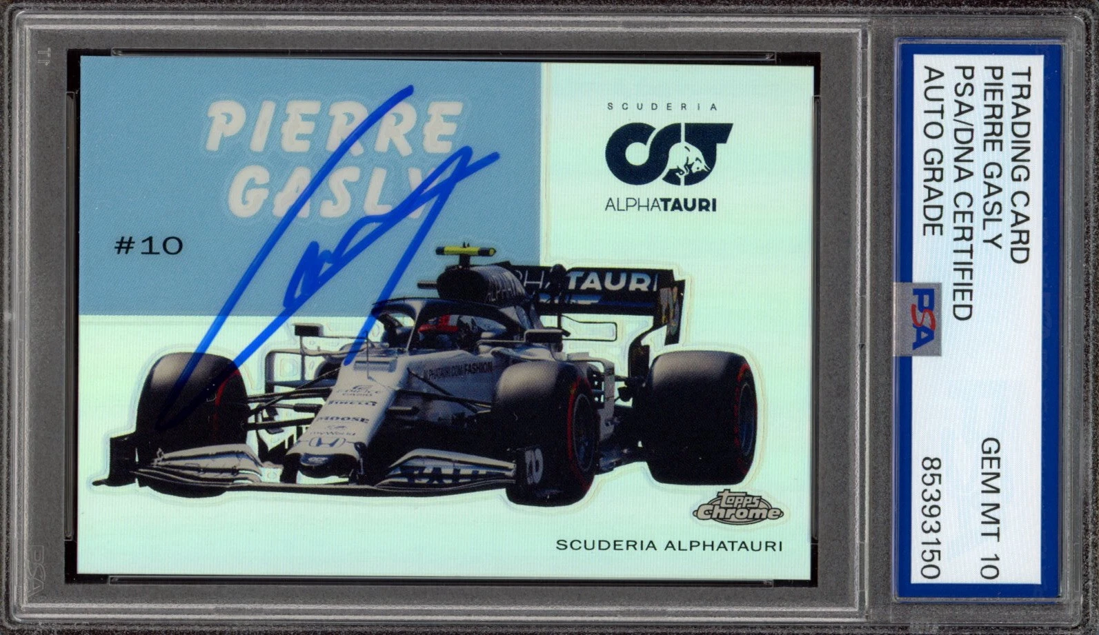 2020 Topps Chrome F1 #54W-8 Pierre Gasly Signed Rookie Card Psa GEM MT 10 AUTO