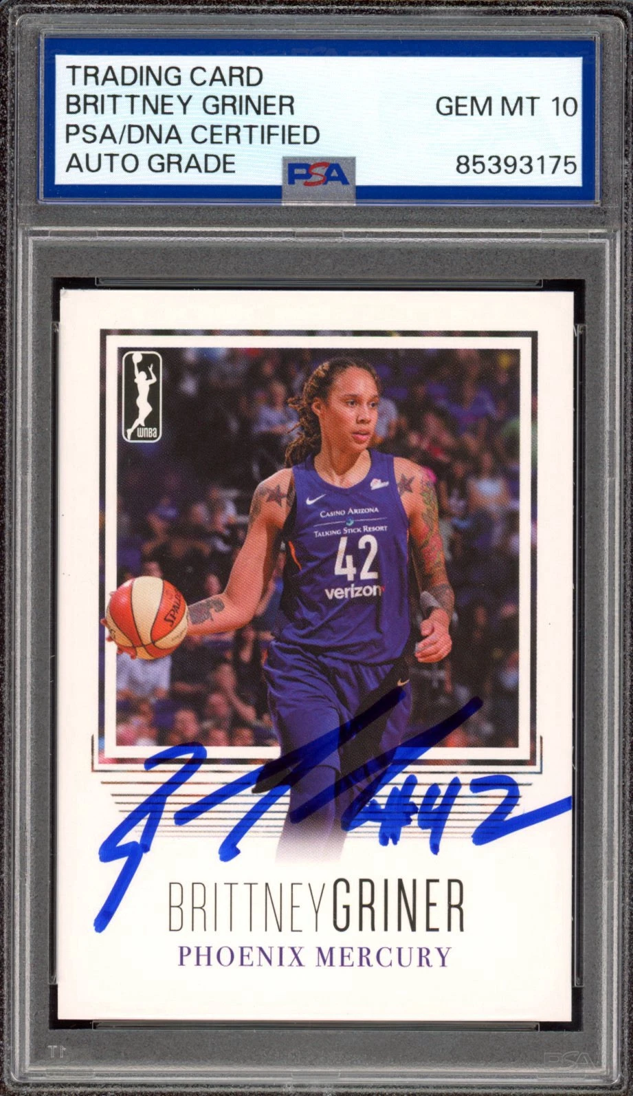 2018 Rittenhouse WNBA #85 Brittney Griner Signed Card Psa GEM MINT 10 AUTO