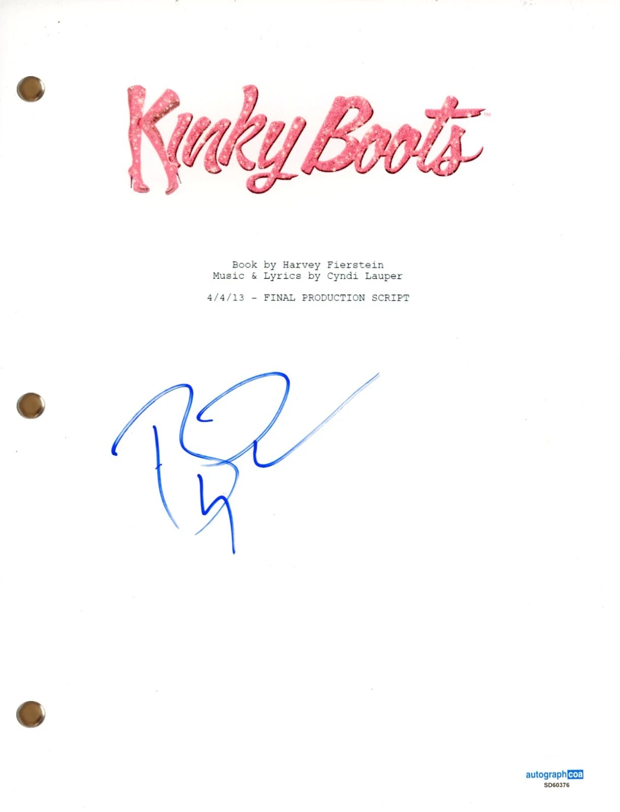 Billy Porter “Kinky Boots” Signed Autograph Musical Libretto Full Script ACOA