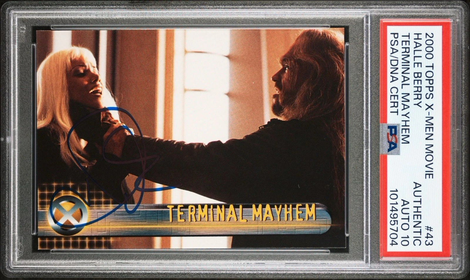 2000 Topps X-Men Movie #43 Halle Berry Terminal Mayhem Rookie PSA GEM MT 10 AUTO