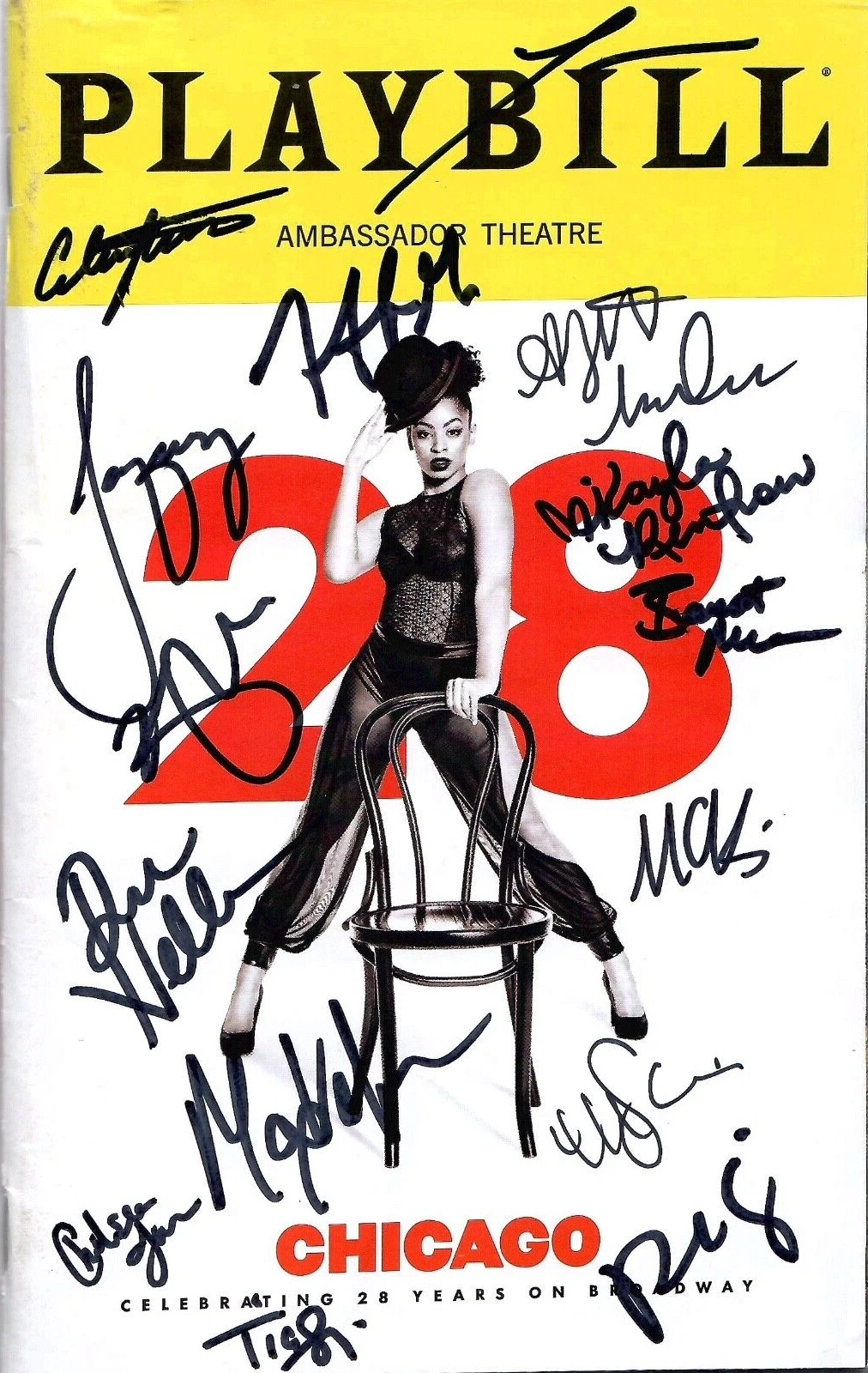 CHICAGO HAND SIGNED NY CITY PLAYBILL+COA         SIGNED BY CAST+ALYSSA MILANO