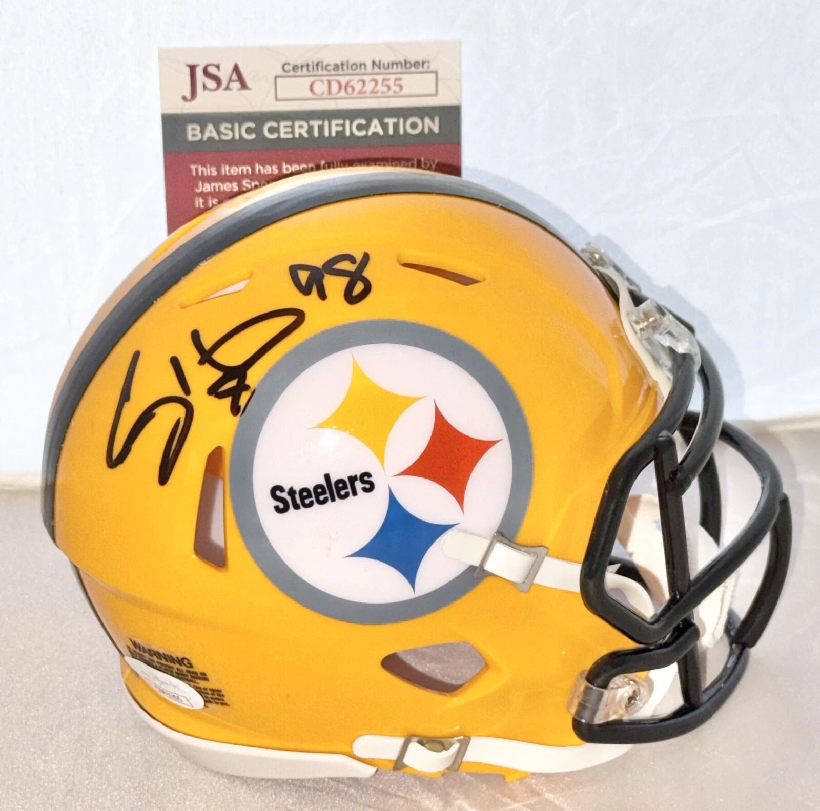 Casey Hampton signed Pittsburgh Steelers Yellow mini helmet autographed JSA