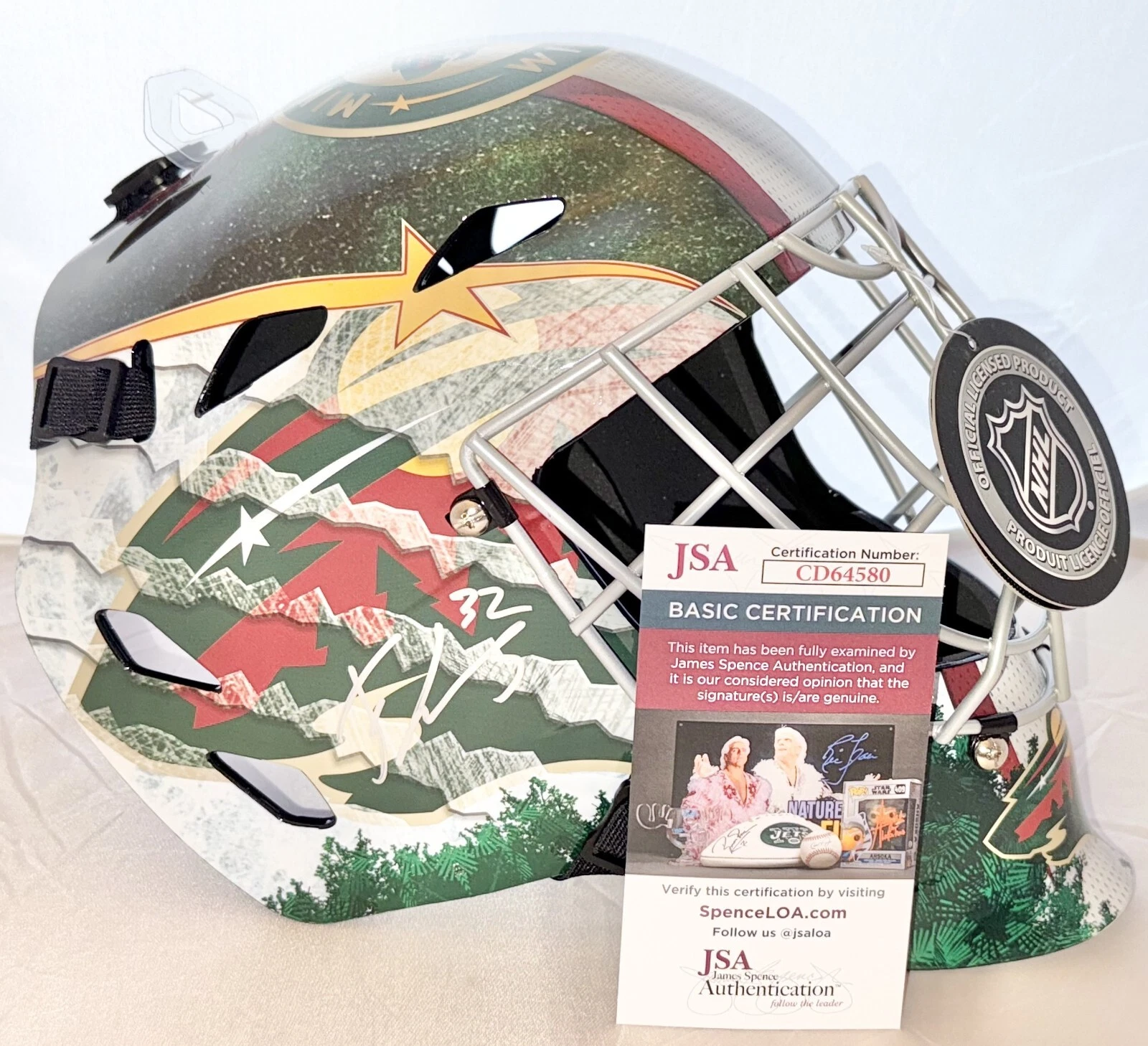 Filip Gustavsson signed Minnesota Wild Full Size Goalie Mask JSA COA