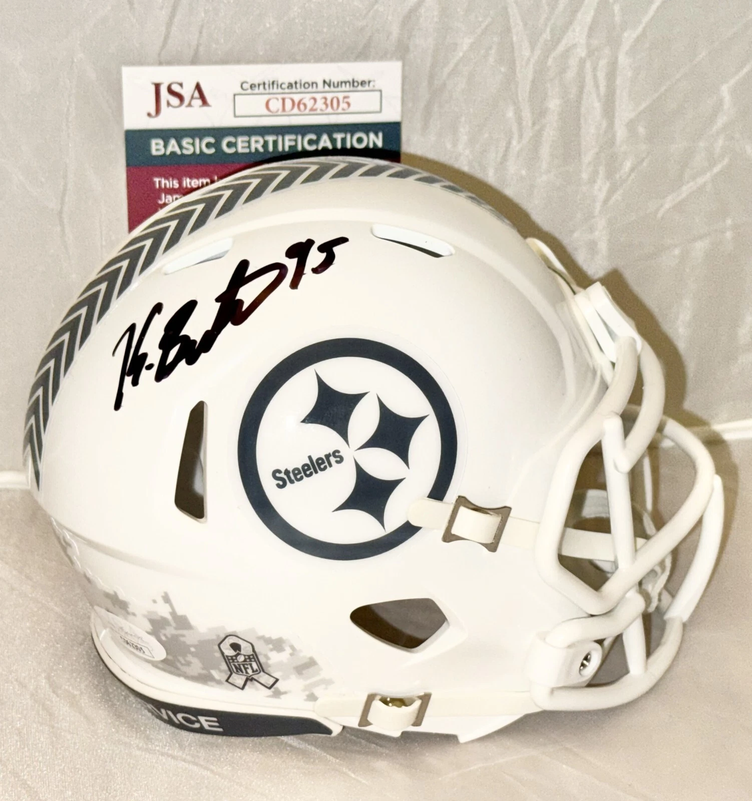 Keeanu Benton signed Pittsburgh Steelers Salute To Service mini helmet JSA