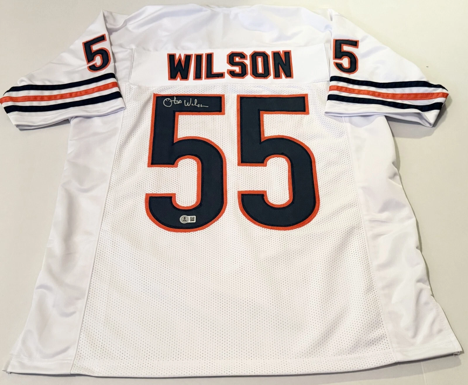 Otis Wilson Chicago Bears signed White Custom jersey Beckett Witnessed