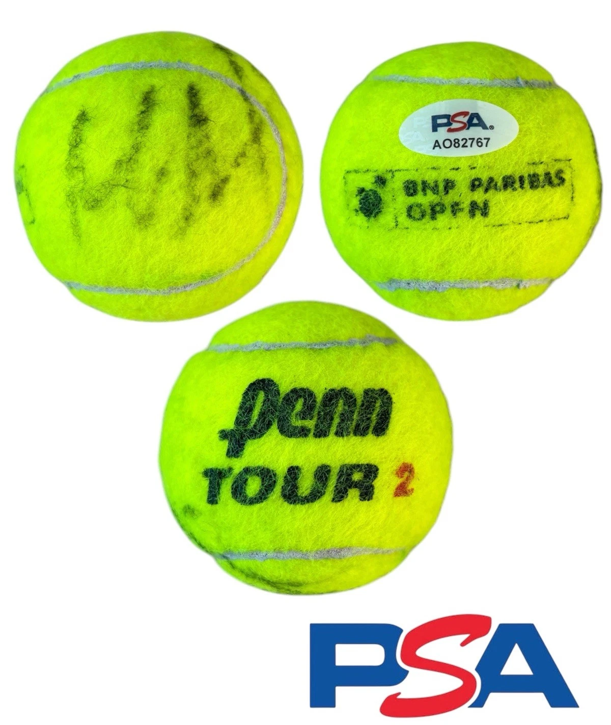 Mirra Andreeva Signed 2025 Indian Wells CHAMPION Match Used Tennis Ball PSA AUTO