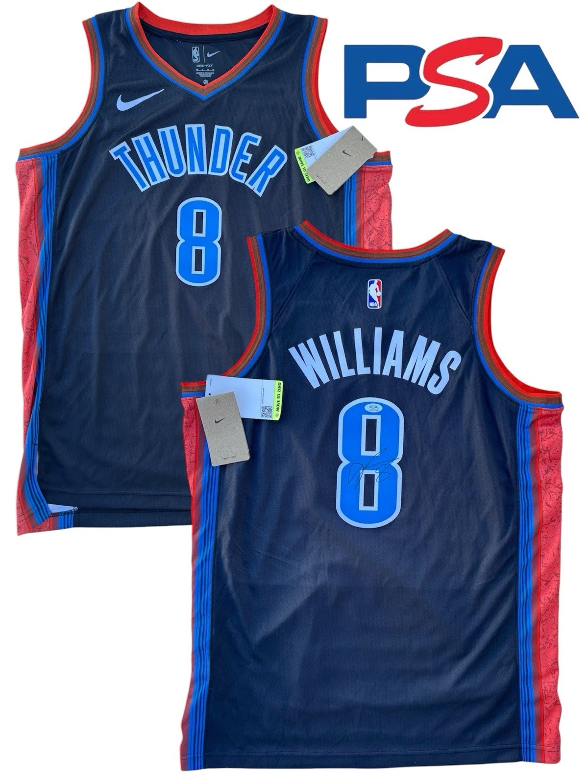 Jalen Williams Signed Oklahoma City Thunder #8 Jersey Auto PSA/DNA OKC JDUB
