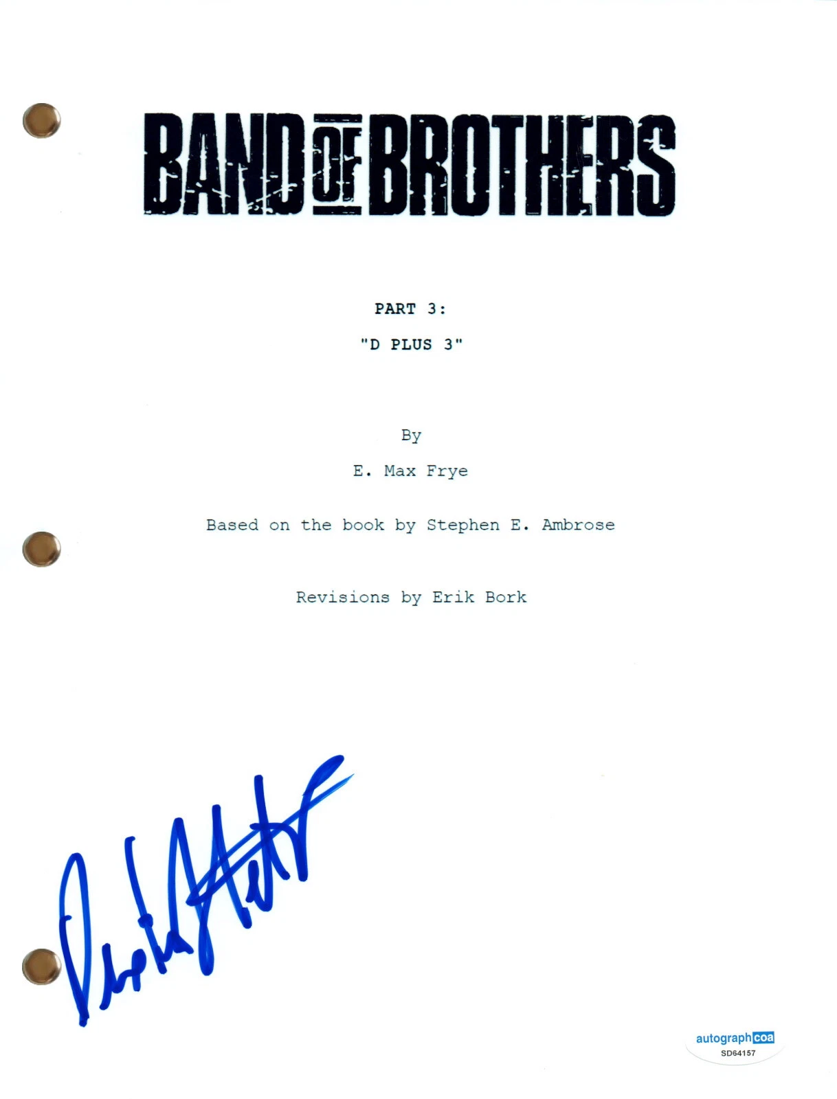 Dexter Fletcher “Band of Brothers” Signed Full Episode 3 Script Screenplay ACOA