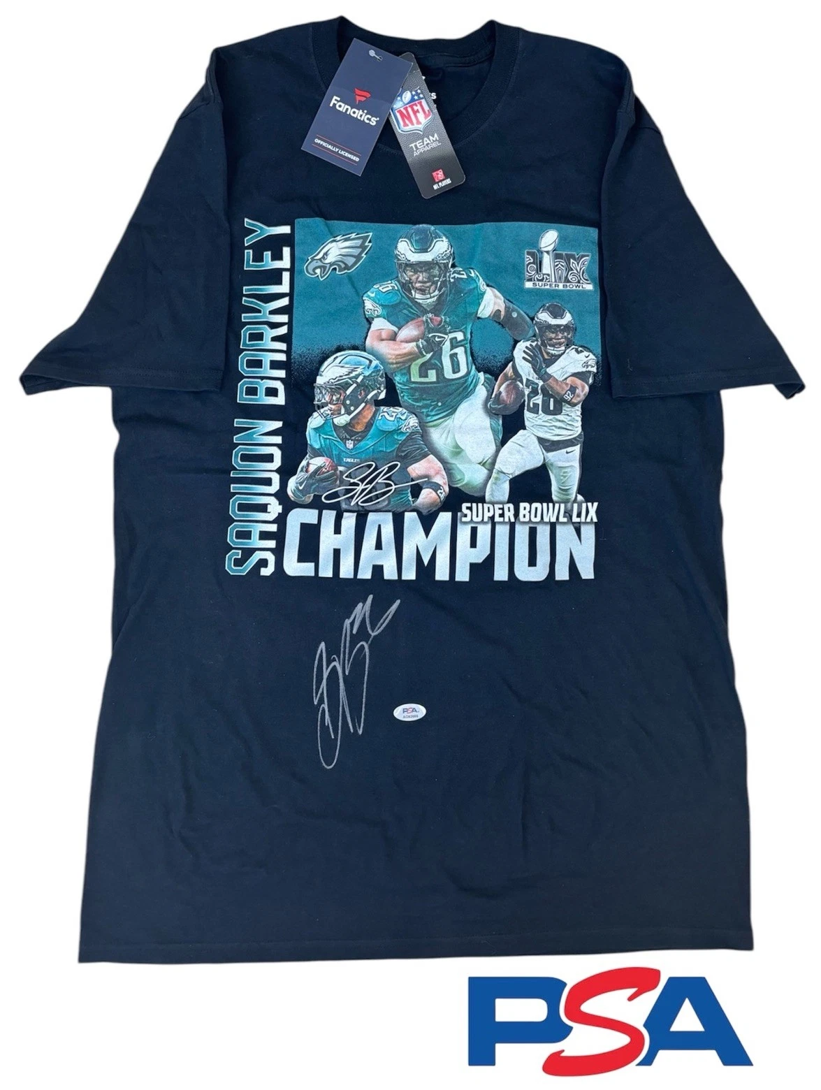 Saquon Barkley Signed Philadelphia Eagles Super Bowl LIX Champions Shirt PSA/DNA