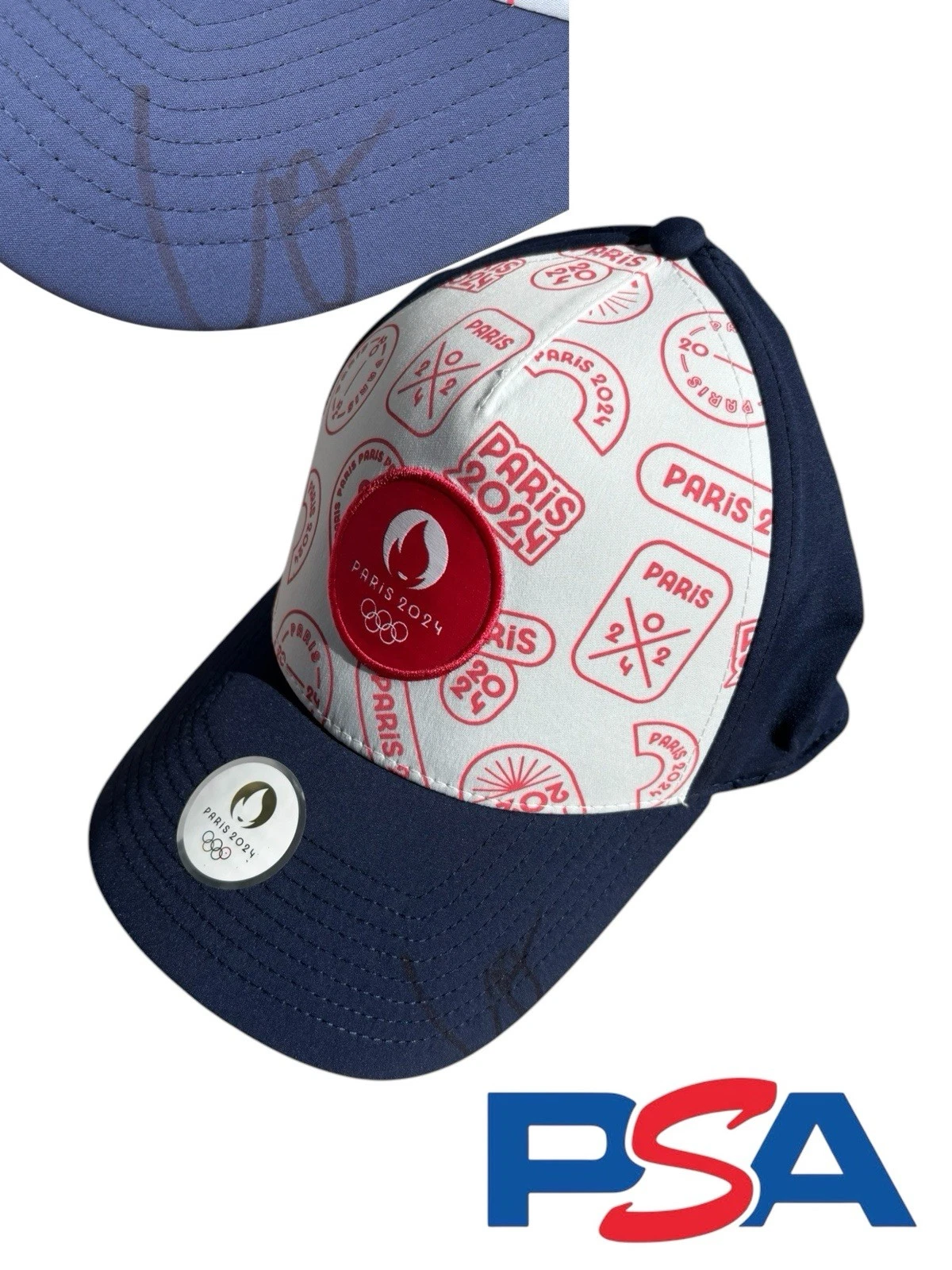 Coco Gauff Signed 2024 Paris Olympics Tennis Hat USA Flag Bearer PSA/DNA AUTO