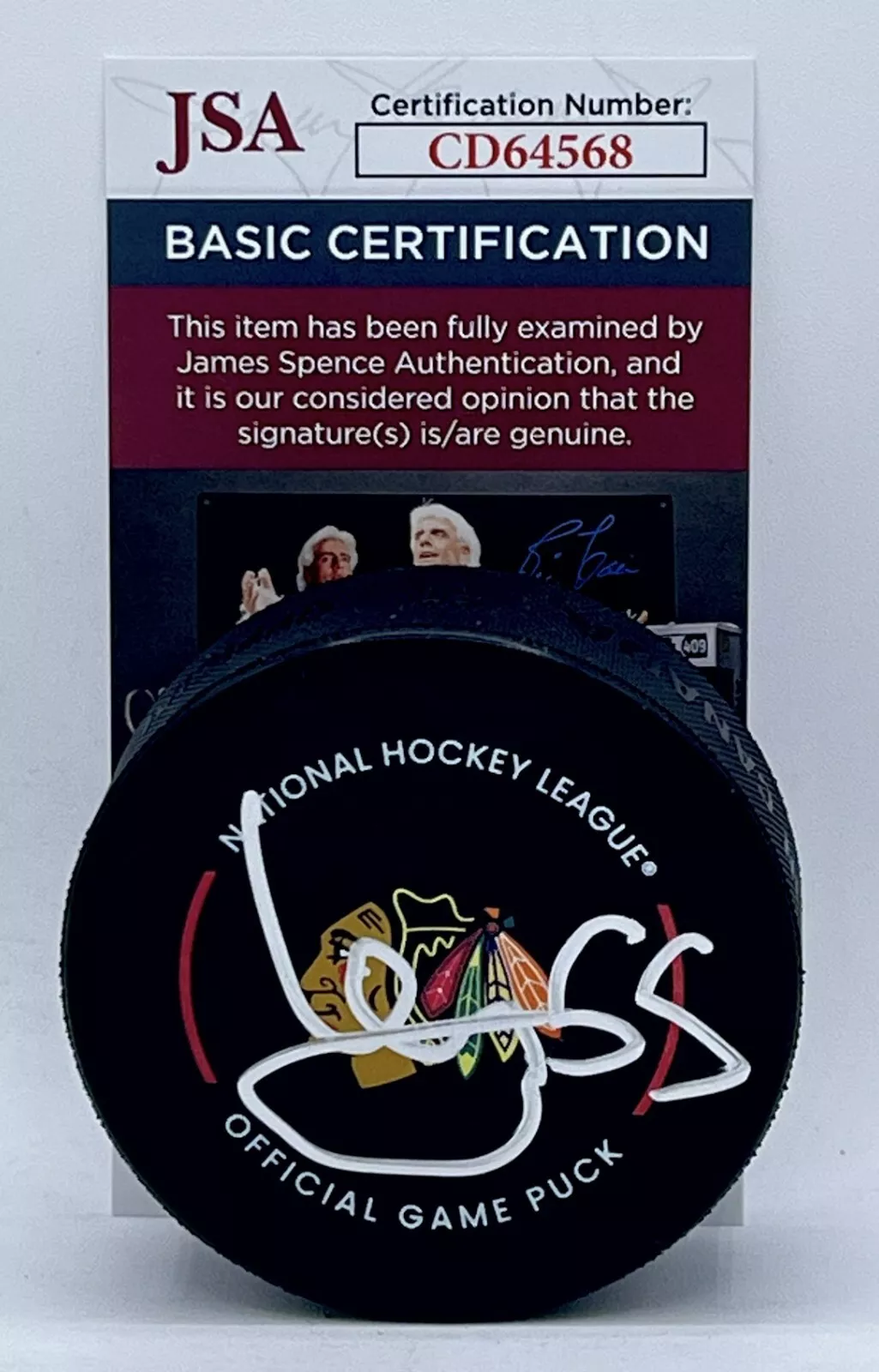 Artyom Levshunov signed Chicago Blackhawks Official Game Puck autographed JSA