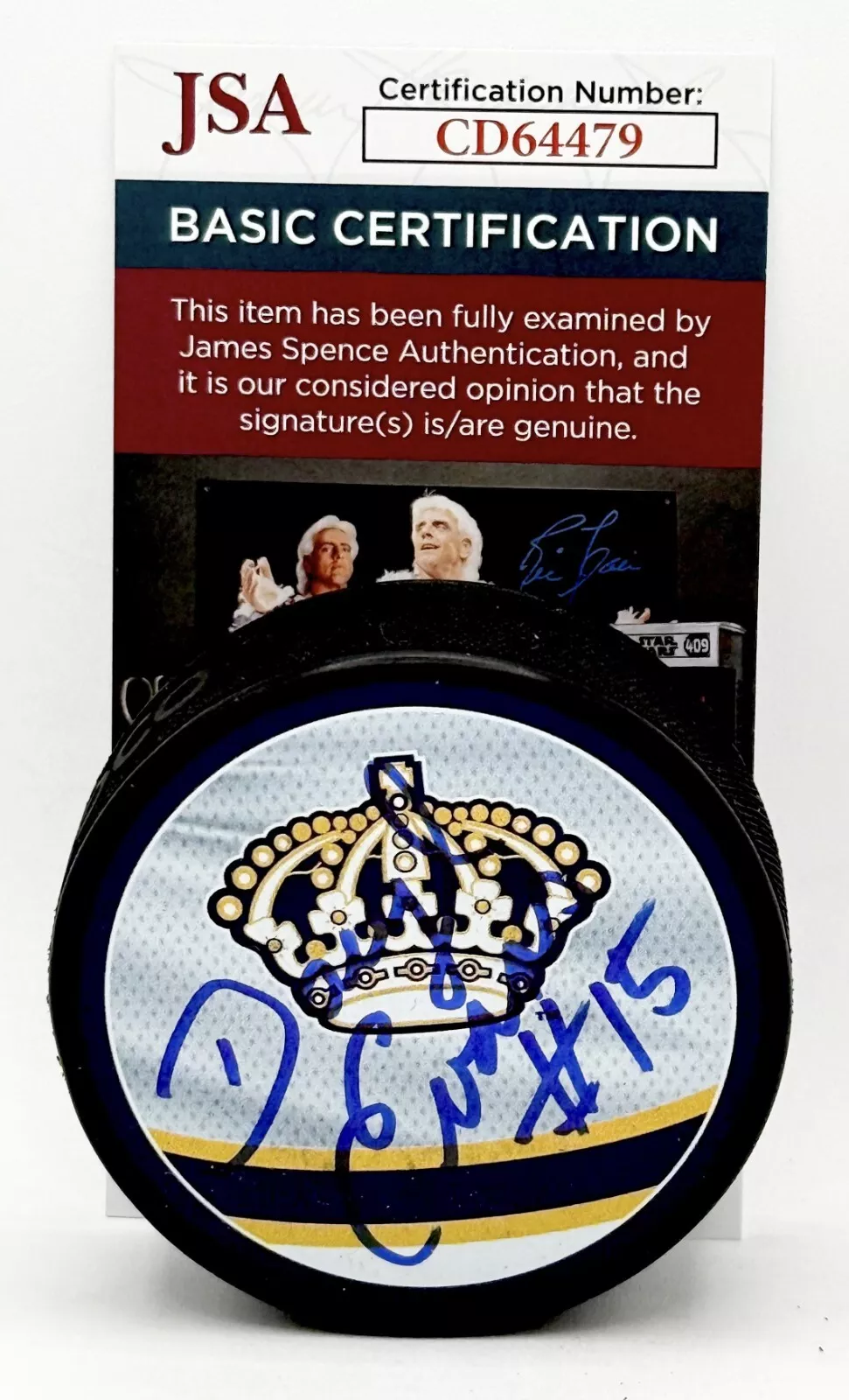 Daryl Evans signed Los Angeles Kings Reverse Retro Puck autographed JSA