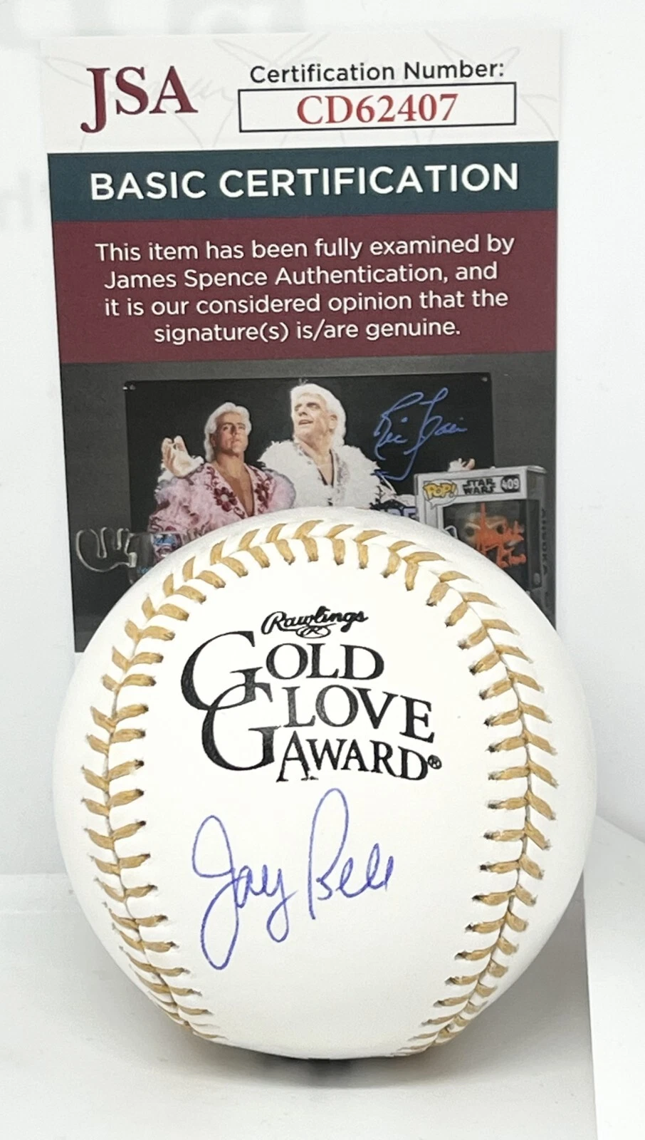 Jay Bell Pirates Diamondbacks signed Gold Glove Baseball Ball autographed JSA
