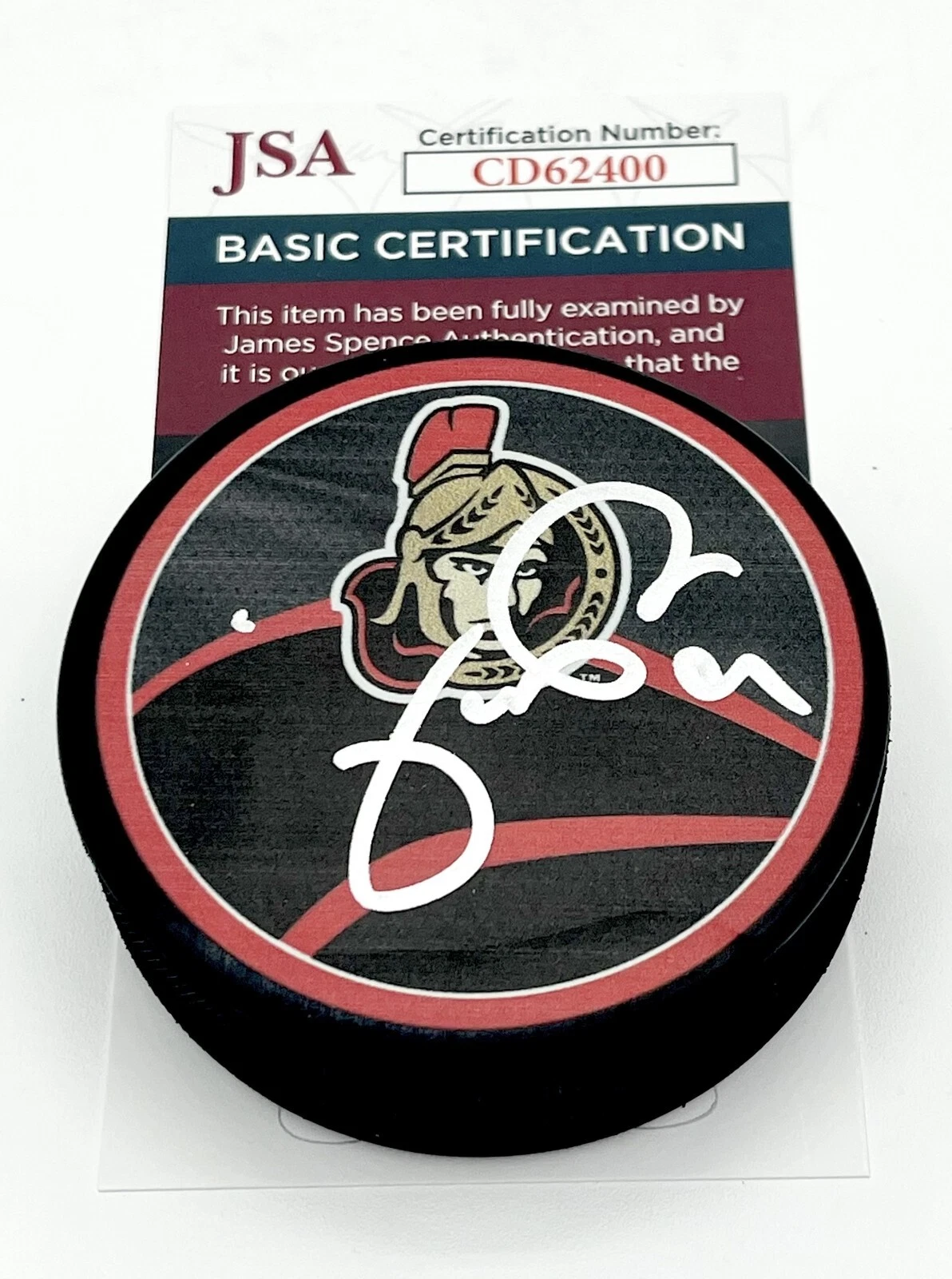 Josh Norris signed Ottawa Senators Reverse Retro Puck autographed #1 JSA