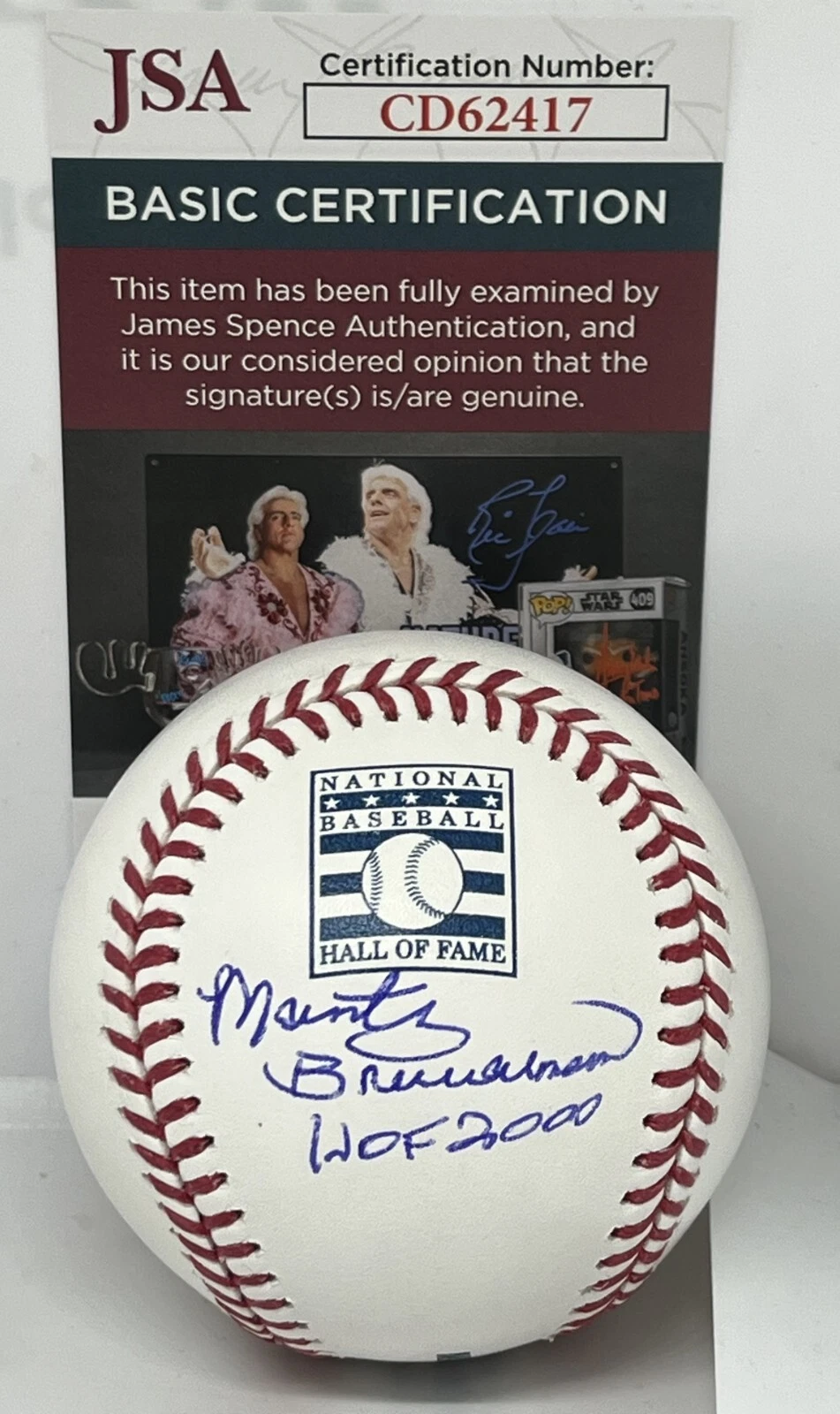 Marty Brennaman Cincinnati Reds signed HOF Logo Baseball Ball W/ HOF Inscrip JSA