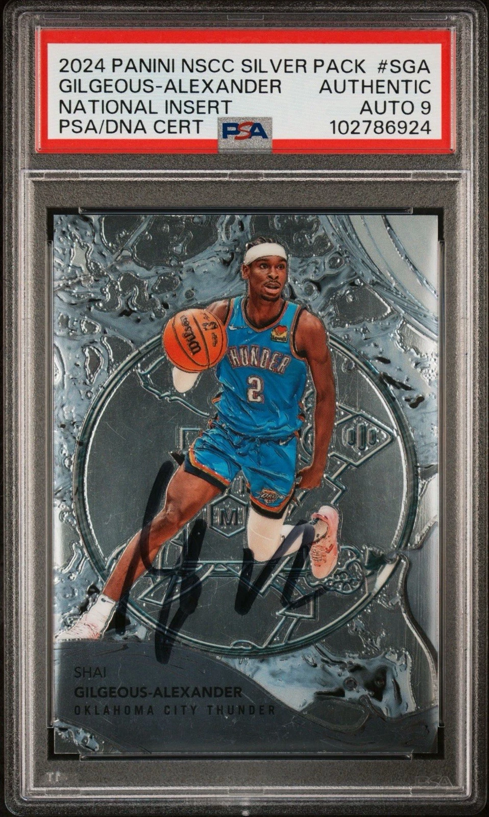 2024 Panini NSCC Shai Gilgeous-Alexander National Insert /99 PSA MINT 9 AUTO