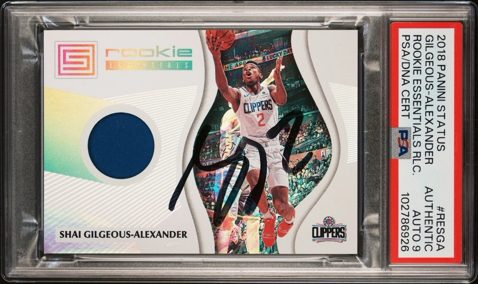 2018 Panini Status Shai Gilgeous-Alexander Rookie Relics RPA PSA MINT 9 AUTO RC